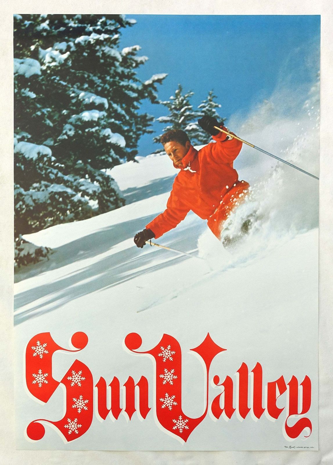 1960s Sun Valley Skiing Travel Poster   Original Vintage Poster photo furniture
