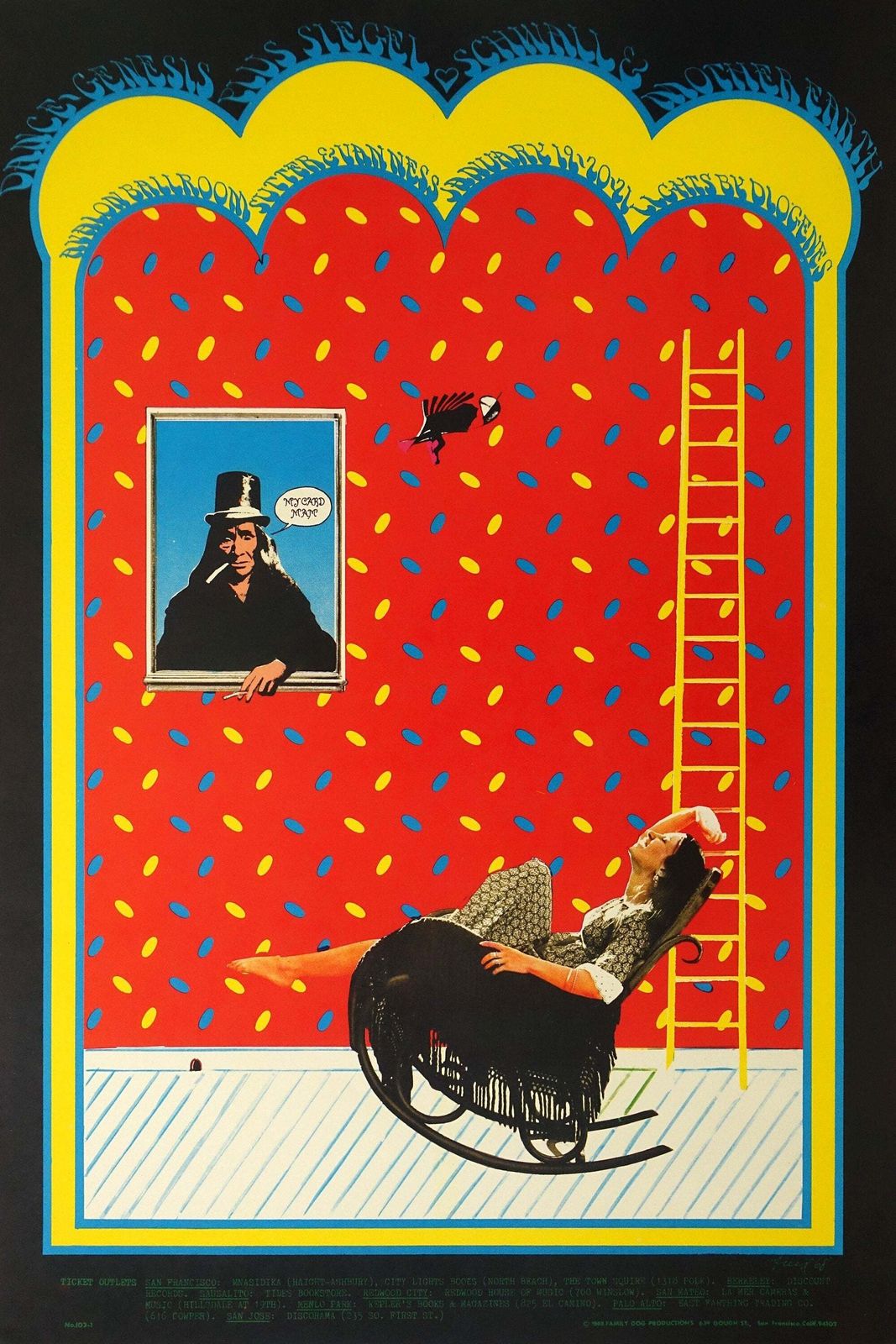 1968 Siegel Schwall & Mother Earth Concert Poster At The Avalon San Francisco   Original Vintage Poster