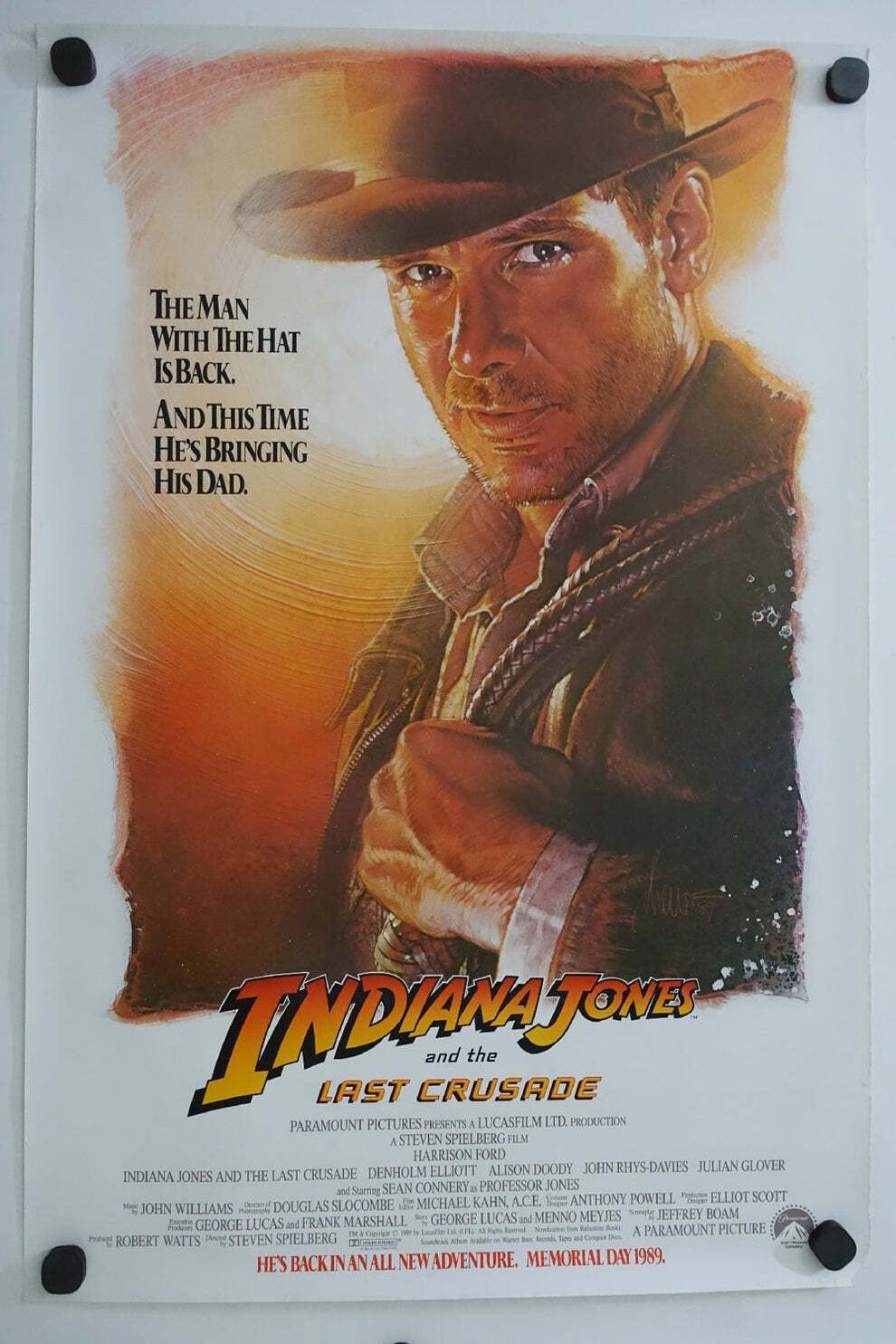 1989 "Indiana Jones And The Last Crusade" Movie Poster   Original Vintage Poster photo furniture