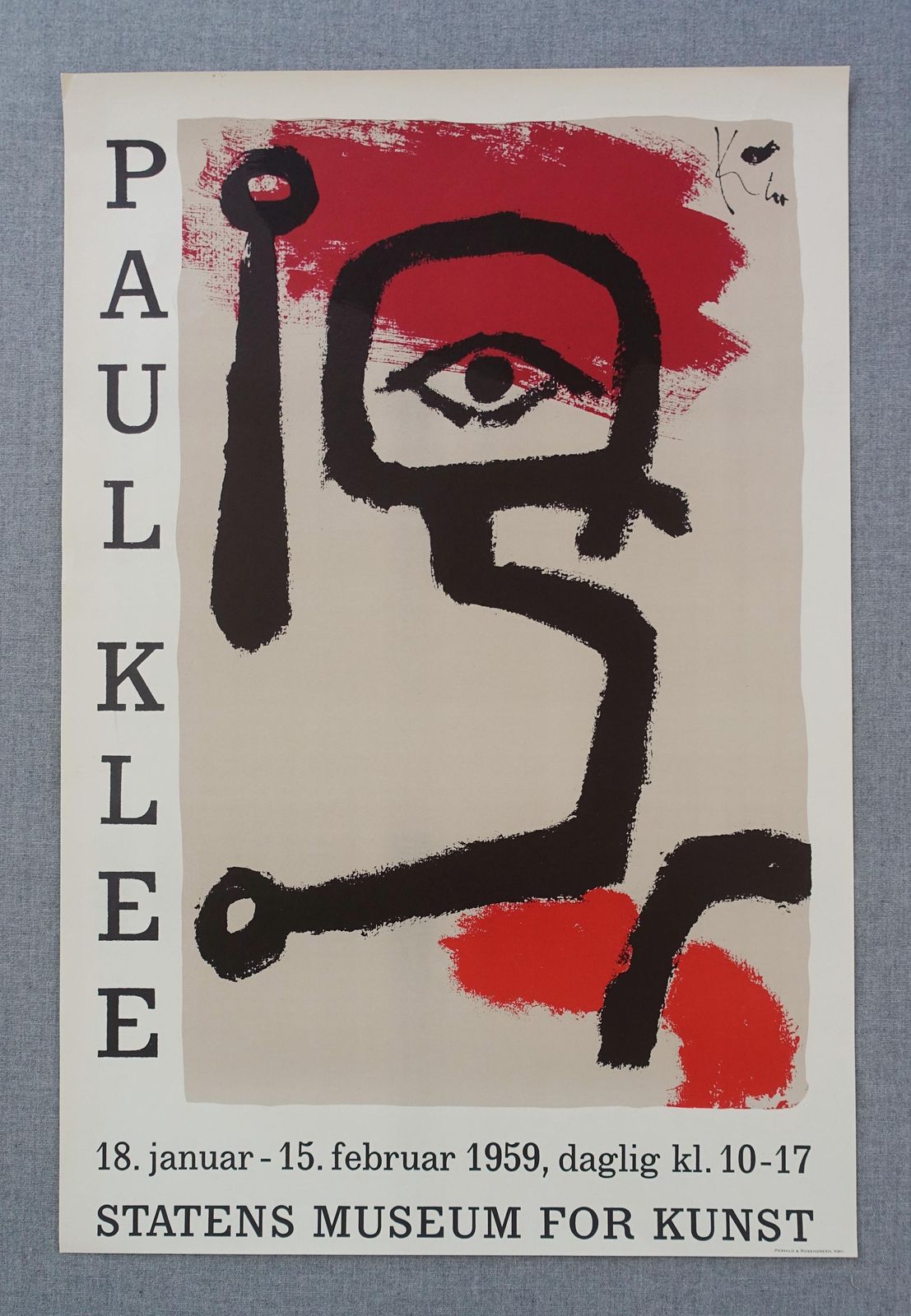 1959 Paul Klee Exhibition Poster From Statens Museum For Kunst   Original Vintage Poster photo furniture