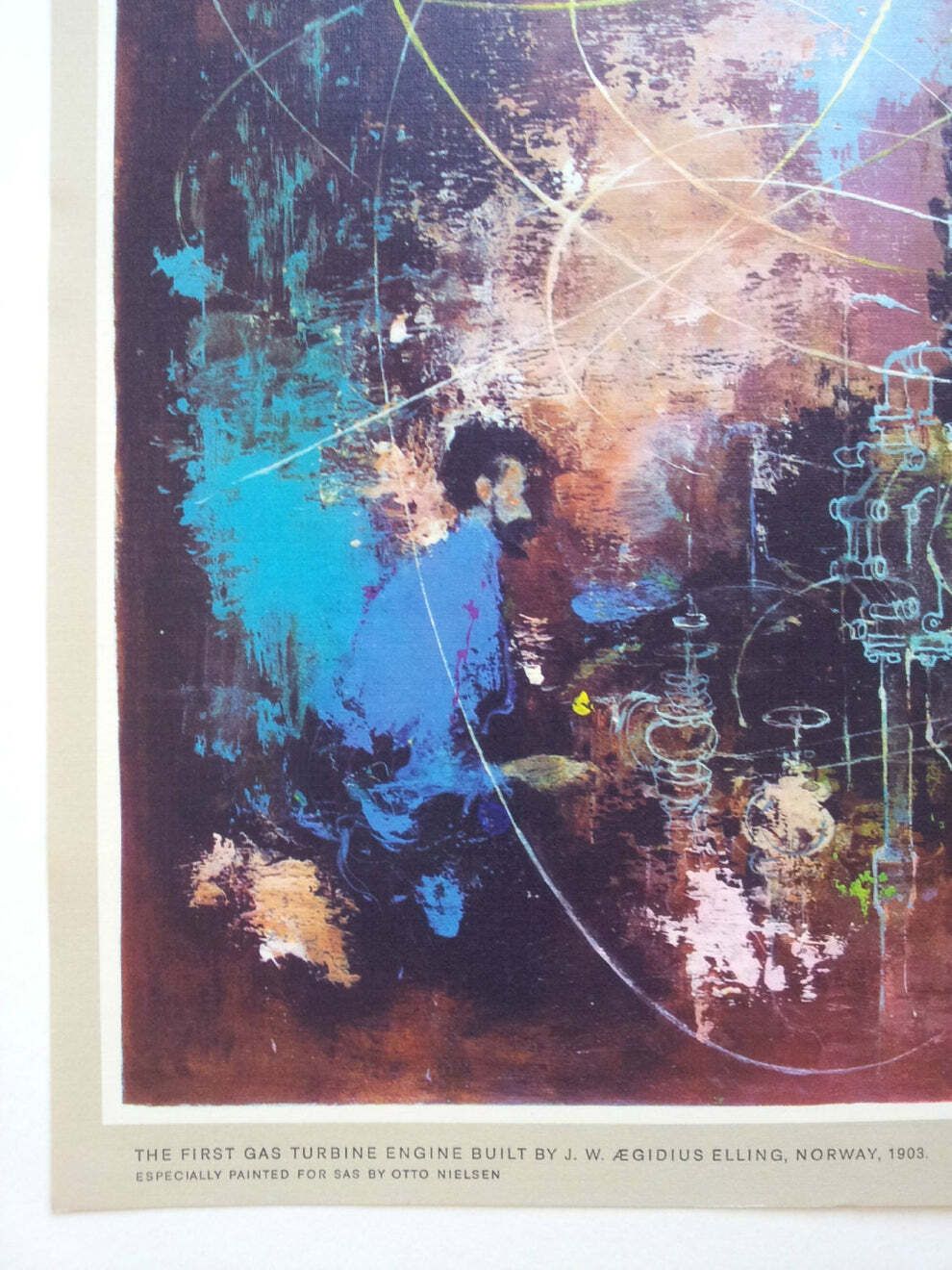 1960 Sas Airlines Poster (J. W. ægidius Elling)   Original Vintage Poster photo Art