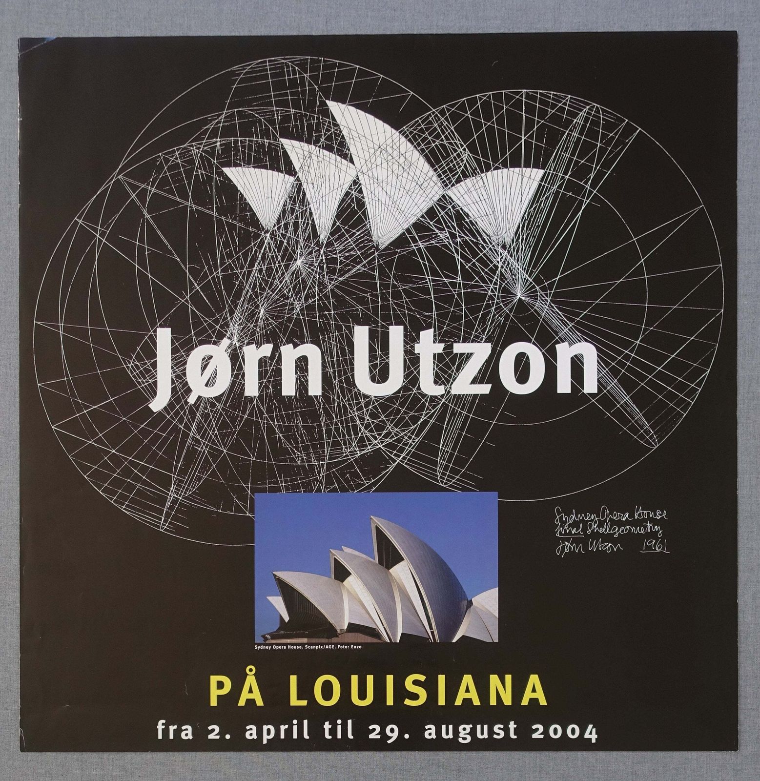 2004 Utzon Sydney Opera House Exhibition Poster On Louisiana   Original Vintage Poster photo furniture