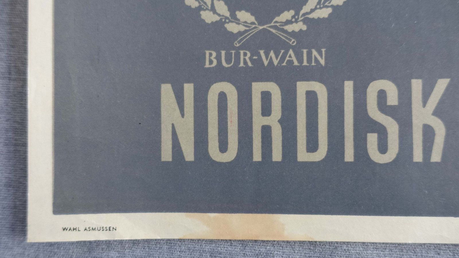 Advertentieposter Burwain Motor, Jaren 1940 (Denemarken) — Vintage Poster photo Kunst
