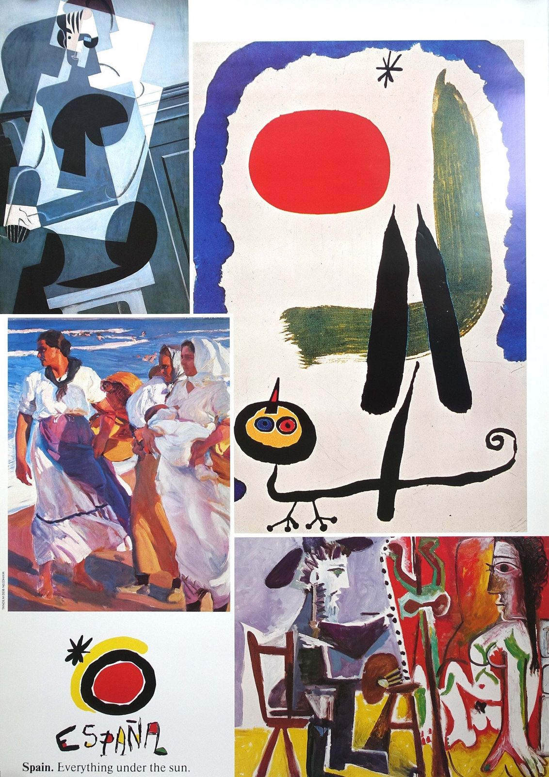 1987 Spain Travel Poster By Miro & Picasso   Original Vintage Poster