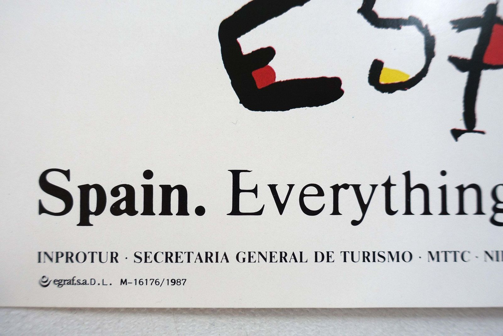 1987 Spain Travel Poster By Miro & Picasso   Original Vintage Poster photo 140.0