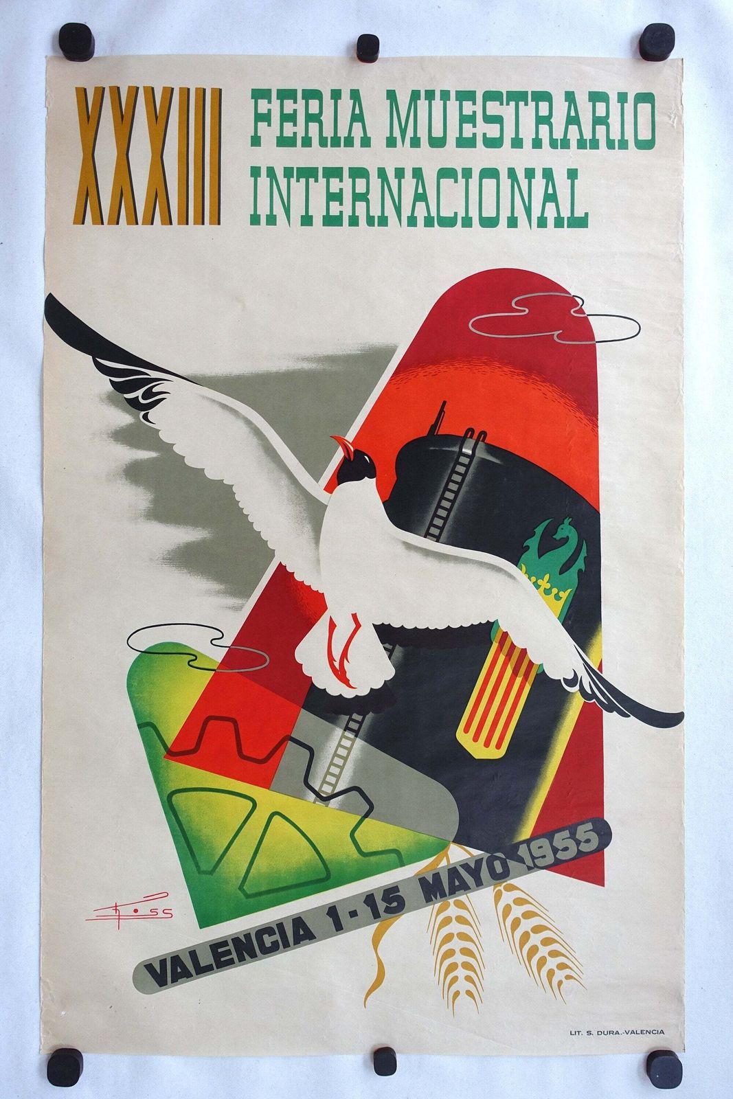 1955 Sample Fair Valencia   Original Vintage Poster photo furniture