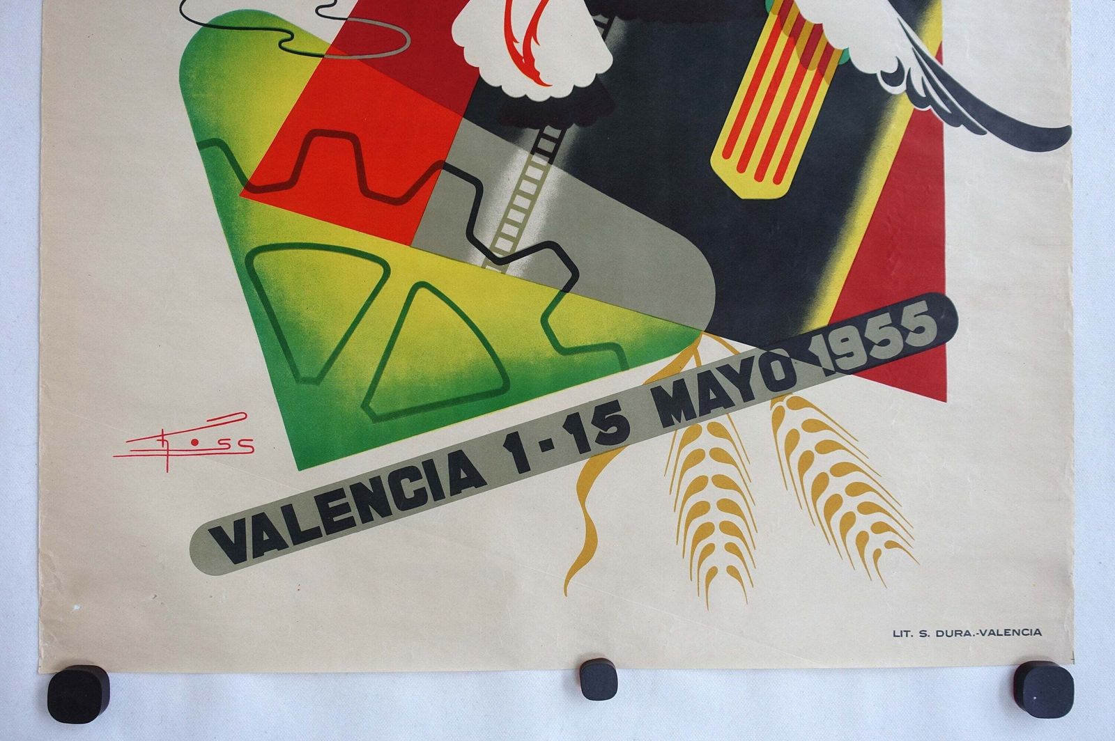 1955 Sample Fair Valencia   Original Vintage Poster photo Art