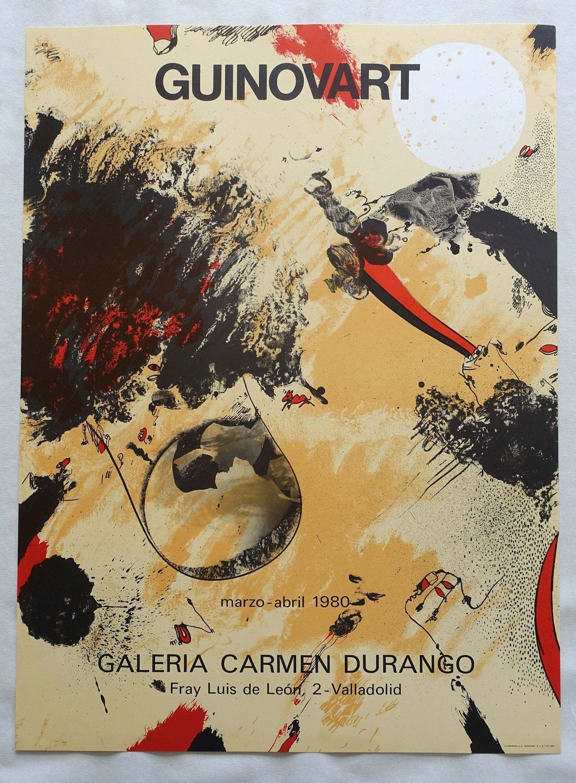 1980 Guniovart Valladolid Spanish Exhibition Poster   Original Vintage Poster photo furniture
