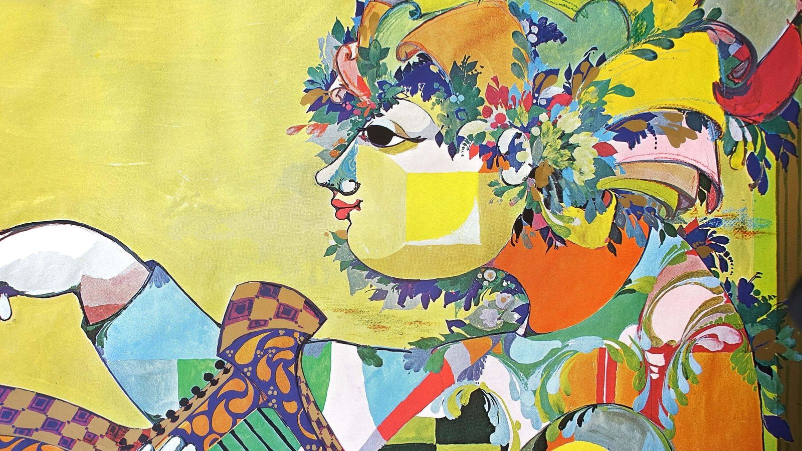 1973 Wiinblad Exhibition Poster   Original Vintage Poster photo Art