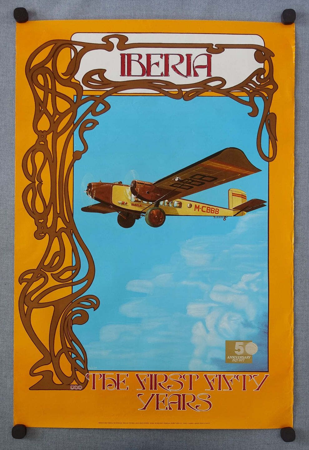 Iberia Reisposter 1977 – 50 Jarig Jubileum – Vintage Poster photo furniture
