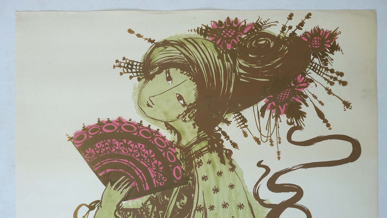 1954 Bjørn Wiinblad's "The Teahouse Of The August Moon" At The New Theater   Vintage Poster photo for sale