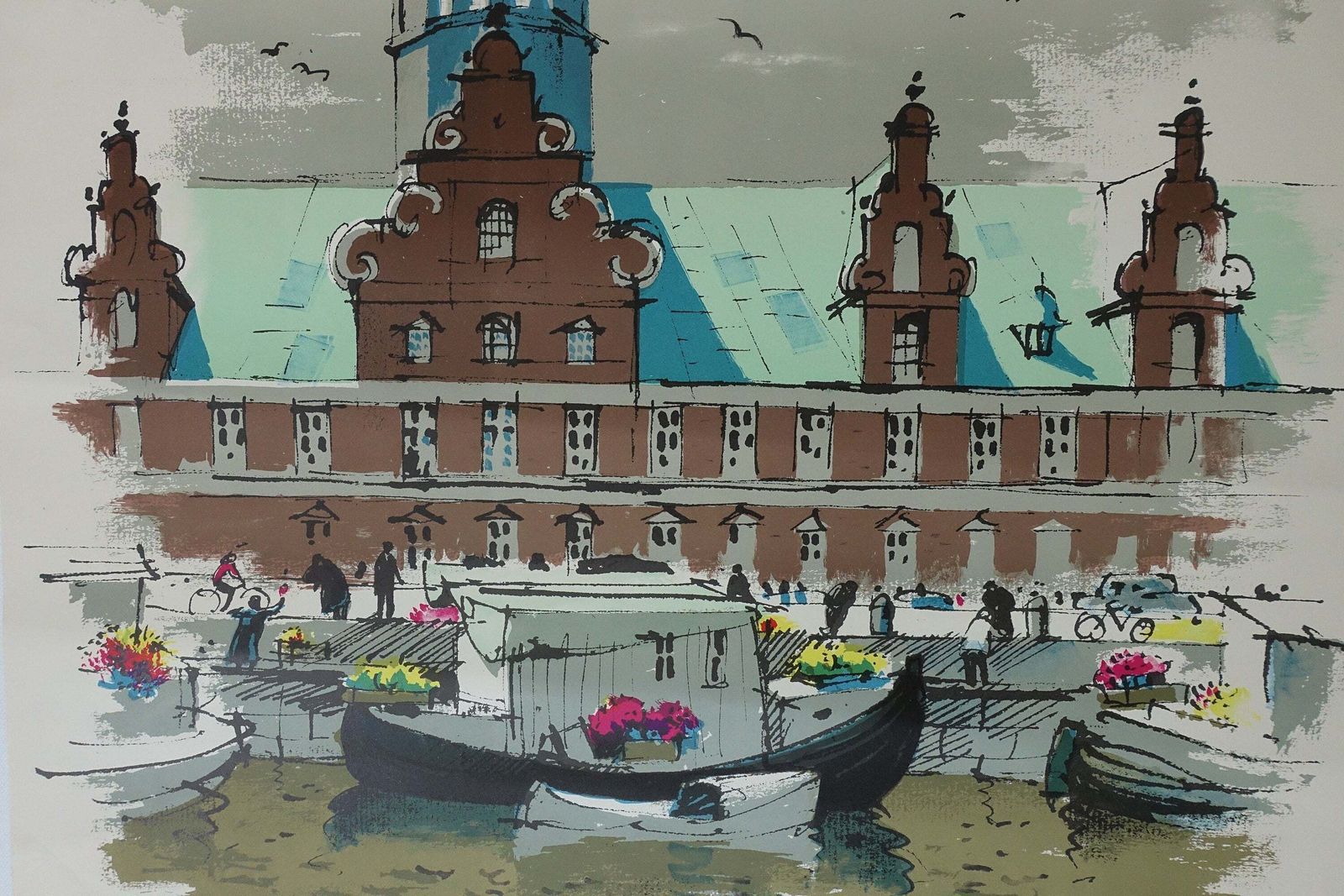 1957 Copenhagen Travel Poster By Des Asmussen   Original Vintage Poster photo vinterior