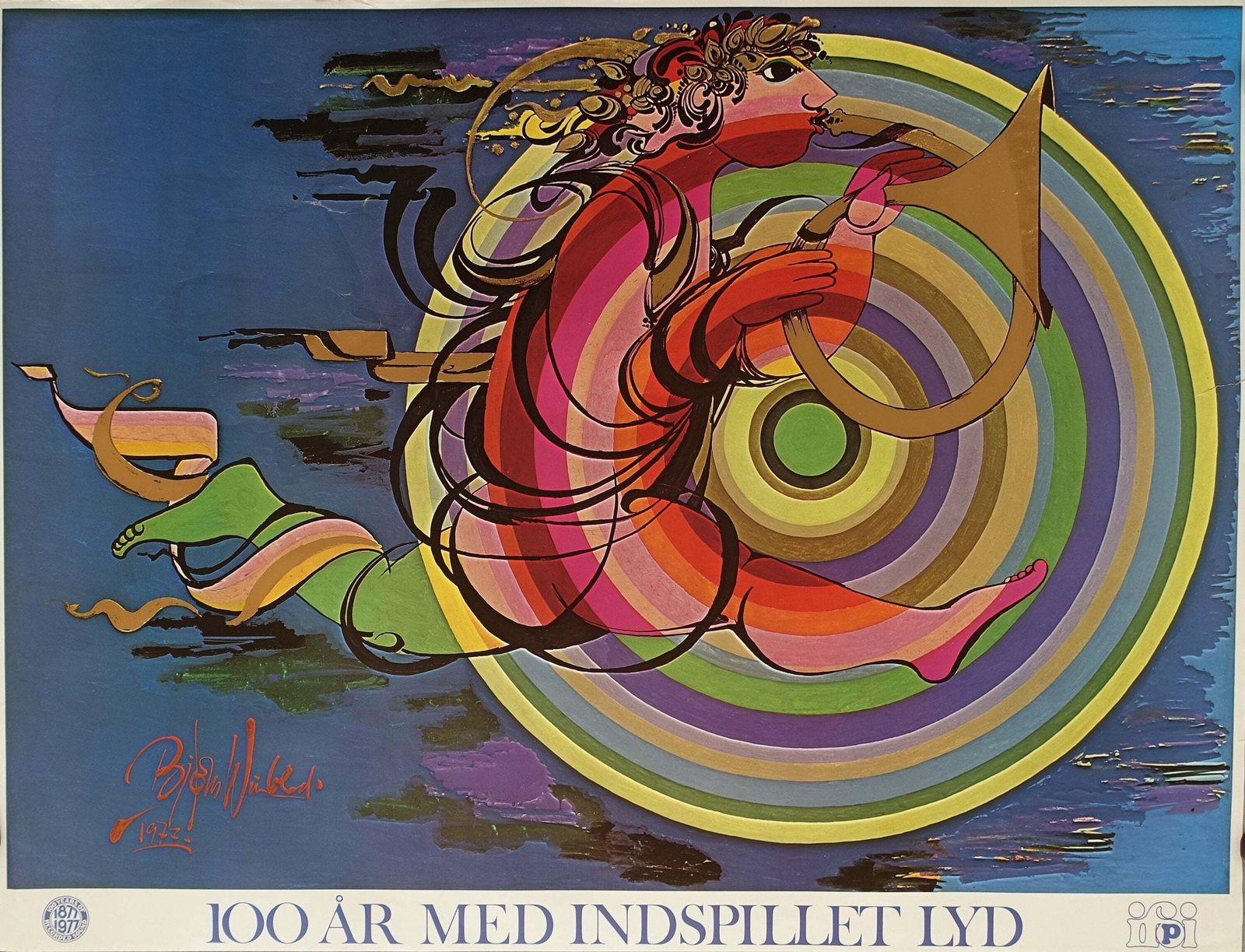 1977 Bjørn Wiinblad Music Artwork For Ifoi Denmark   Original Vintage Poster