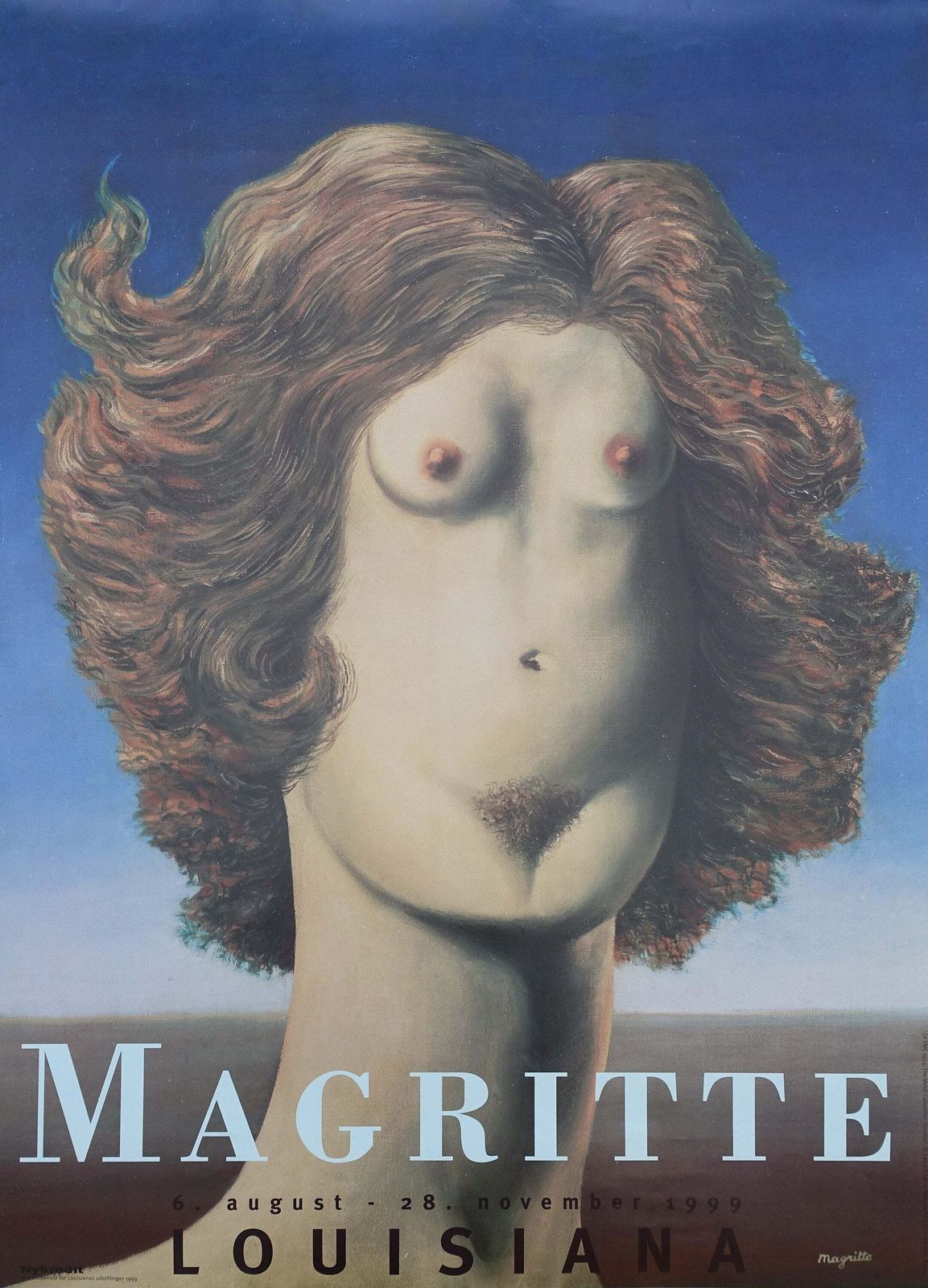 1999 Magritte Art Exhibition Louisiana Poster   Original Vintage Poster