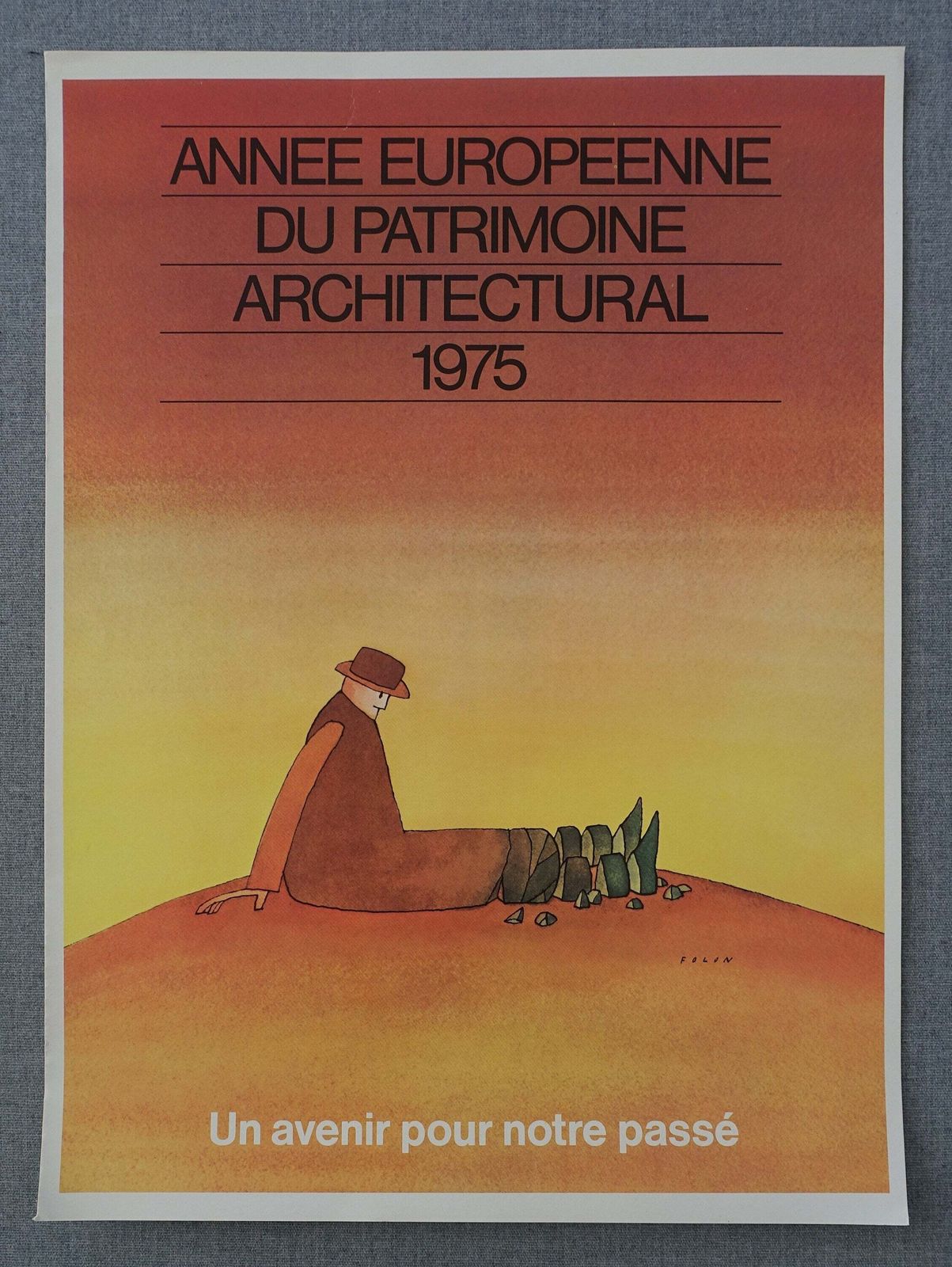 1978 European Year Of Architectural Heritage   Original Vintage Poster photo furniture