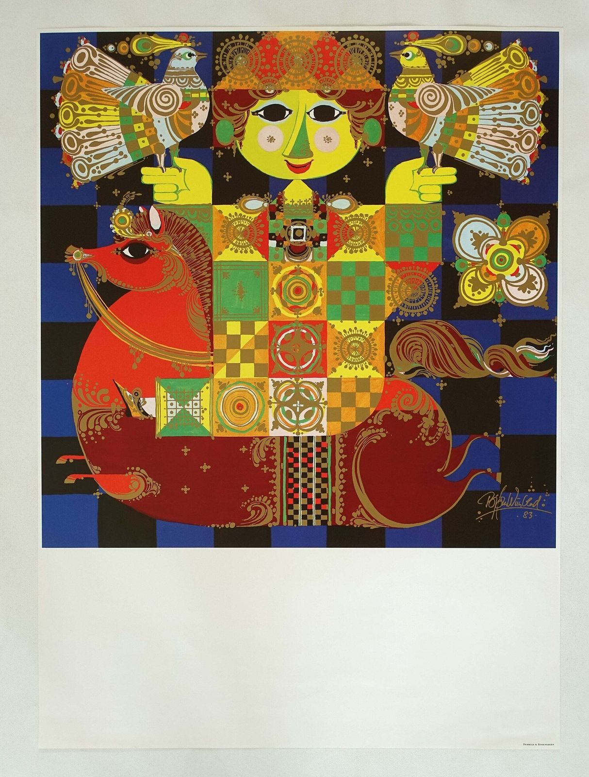 1983 Bjørn Wiinblad's House   Original Vintage Poster photo furniture