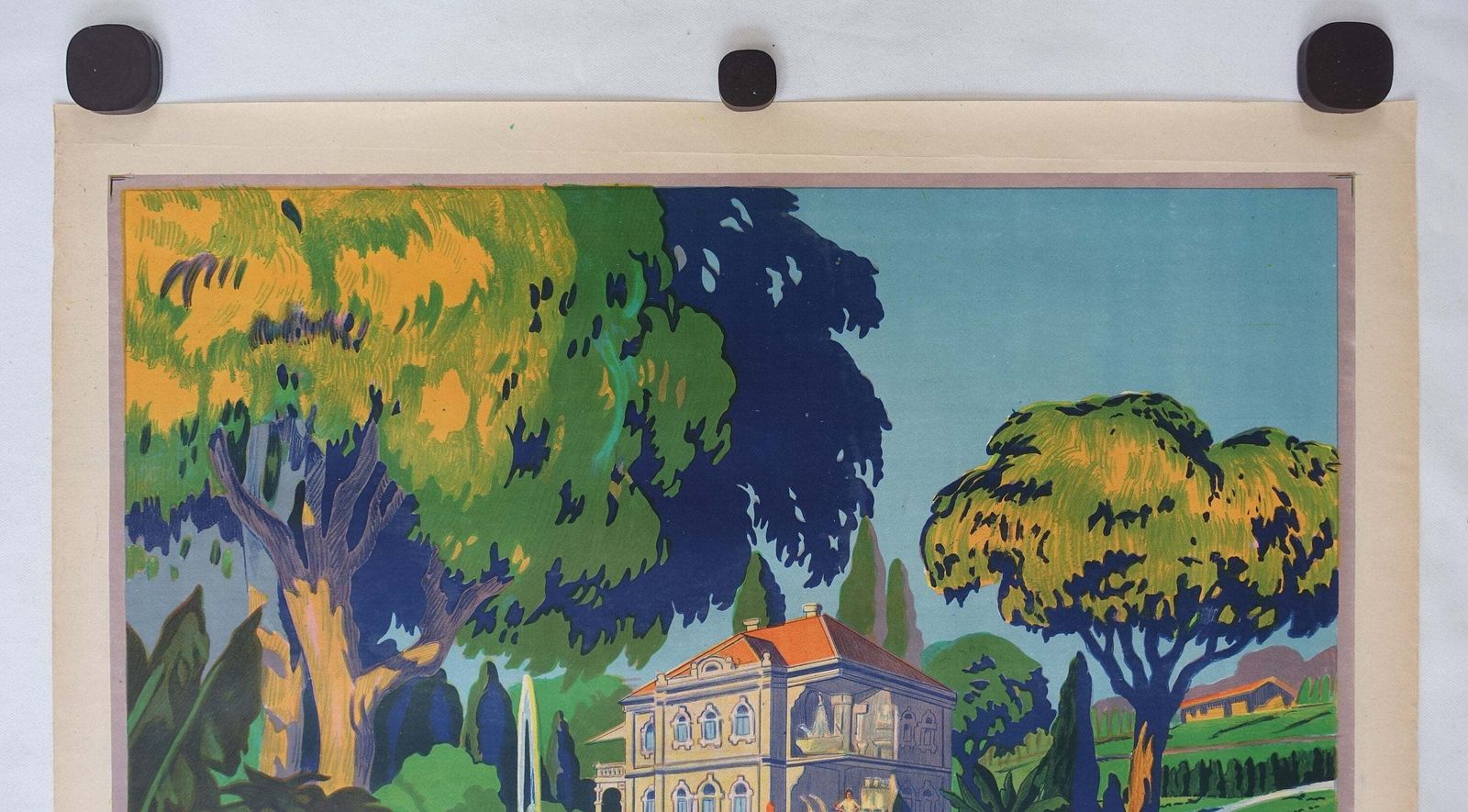 1930s Bomba Bloch Spainsh Luxuary Garden   Original Vintage Poster photo for sale
