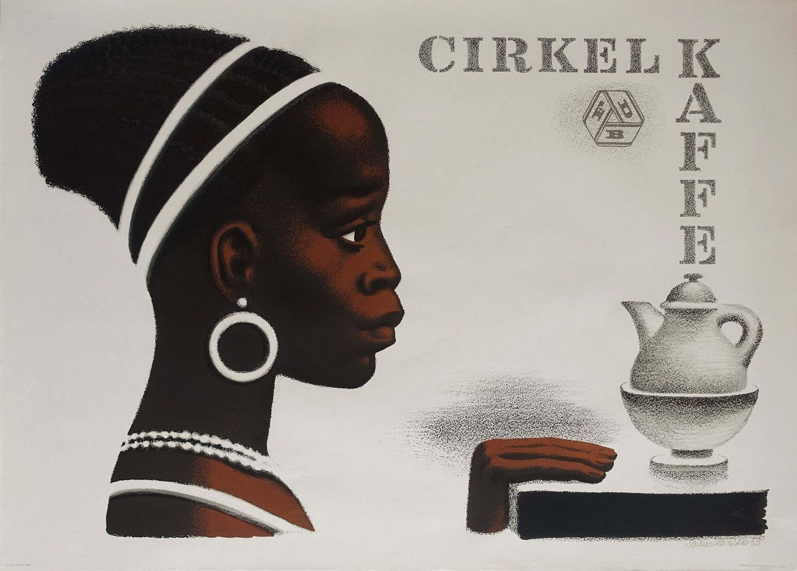 1950s Danish Coffee Advertisement (Cirkelkaffe)   Original Vintage Poster