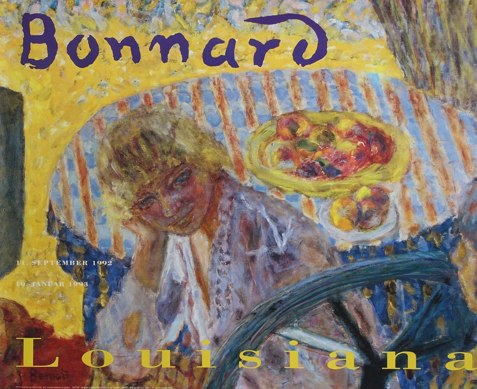 1993 Bonnard Exhibition Poster On Louisiana   Original Vintage Poster