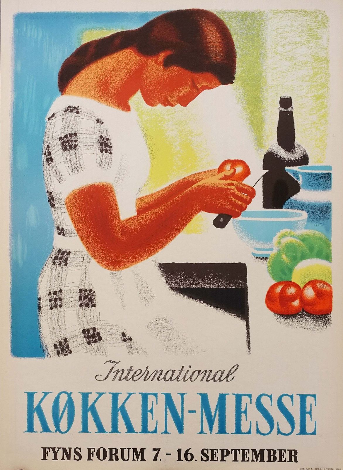 Keukententoonstelling Odense 1954 – Sikker Hansen – Vintage Poster