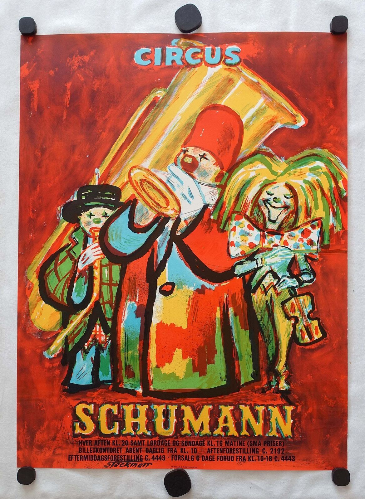 1960s Erik Stockmarr Advertisement For Circus Schumann   Original Vintage Poster photo furniture