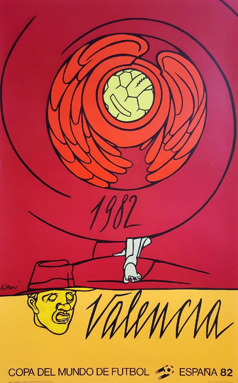 1982 World Cup Spain (Valencia)   Original Vintage Poster
