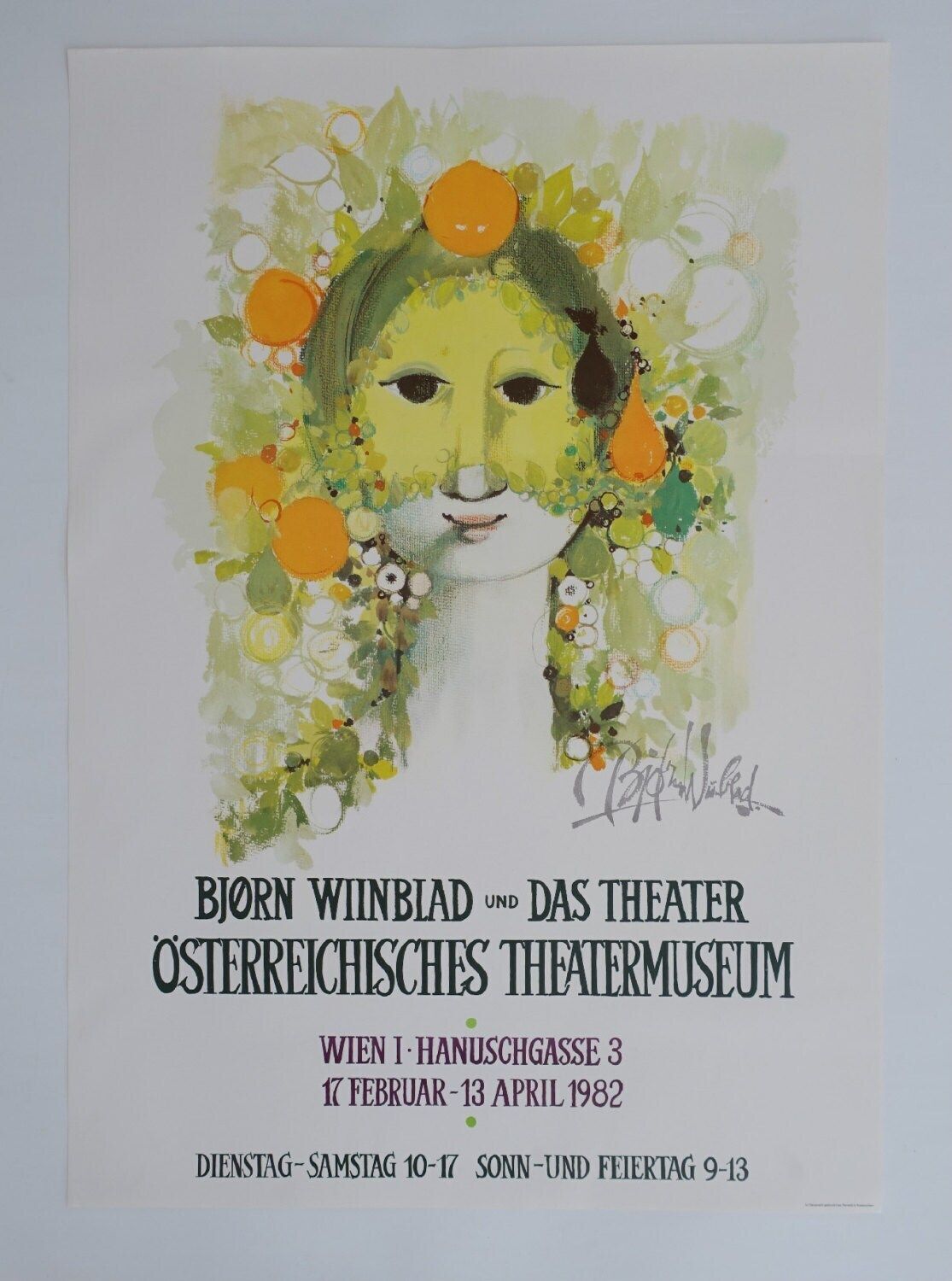 1982 Wiinblad Exhibition Poster Austria   Original Vintage Poster photo furniture