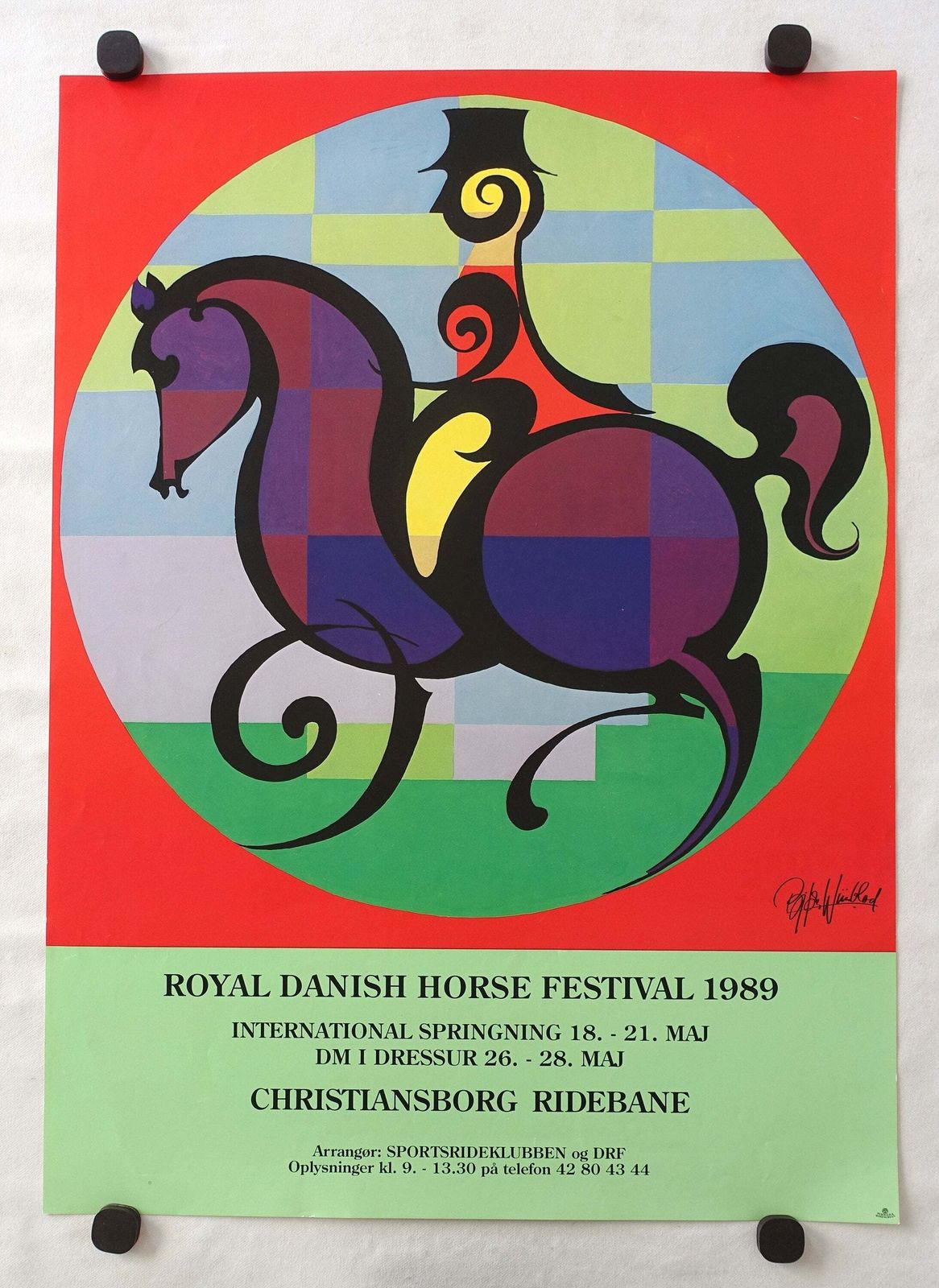 1985 Wiinblad's European Championship In Dressage   Original Vintage Poster photo furniture
