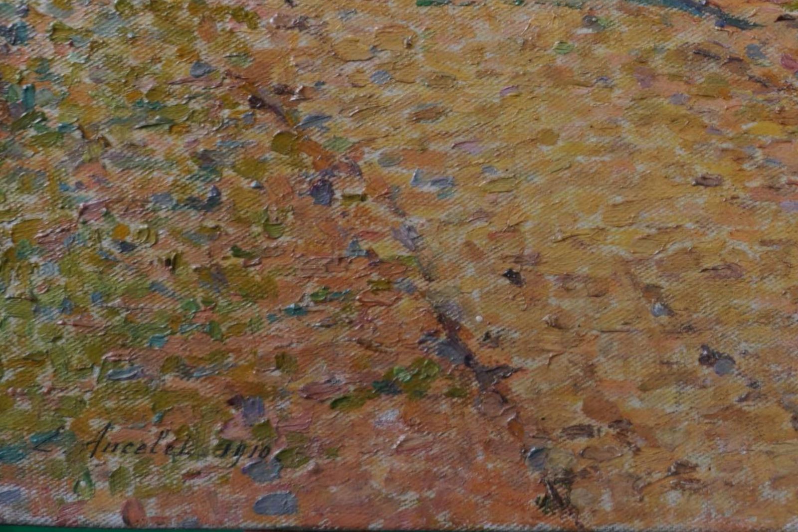 Early 20th Century French Impressionist Painting By Emile Ancelet – ‘Maison Au Soleil Près De Santes’ photo Art