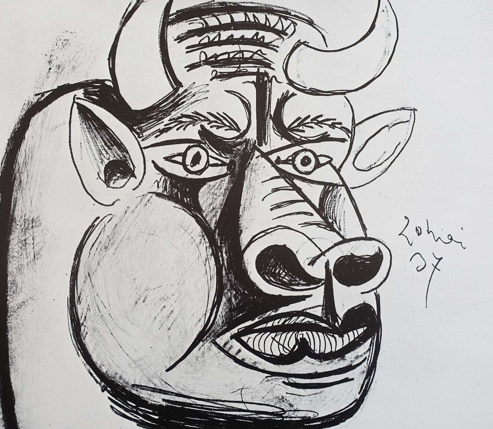 1981 Picasso Guernica Exhibition Poster   Original Vintage Poster photo Art