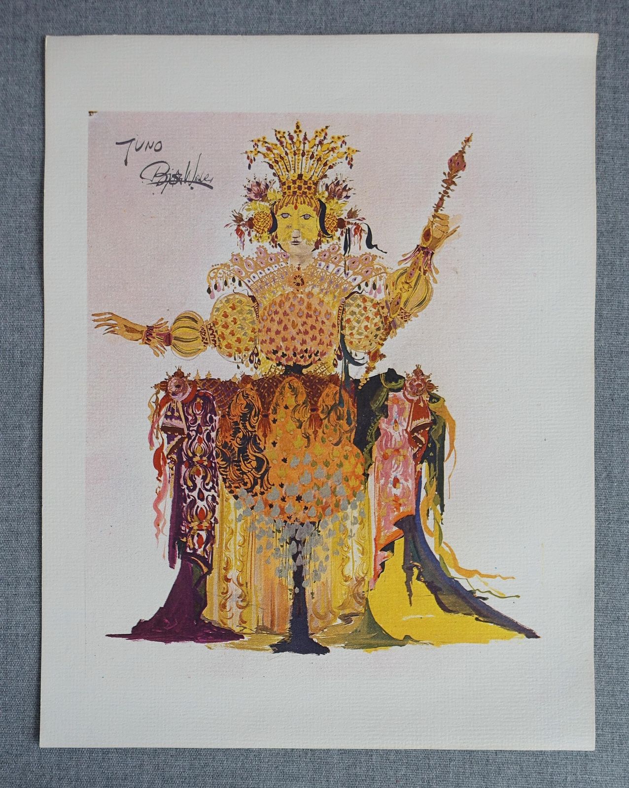1960s Goddess Of Juno (Hera) By Bjørn Wiinblad   Original Vintage Mini Poster photo for sale