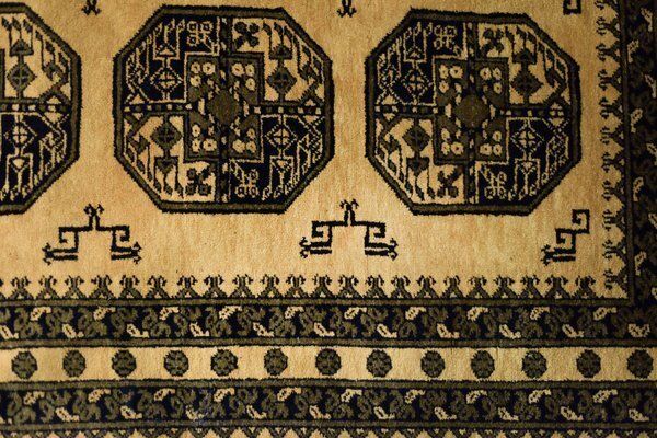 Vintage Hand Woven Oriental Afghan Gold Ersari Rug, 1930s photo 2369.0