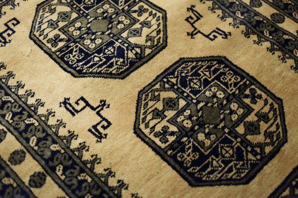 photo buy Vintage Hand Woven Oriental Afghan Gold Ersari Rug, 1930s