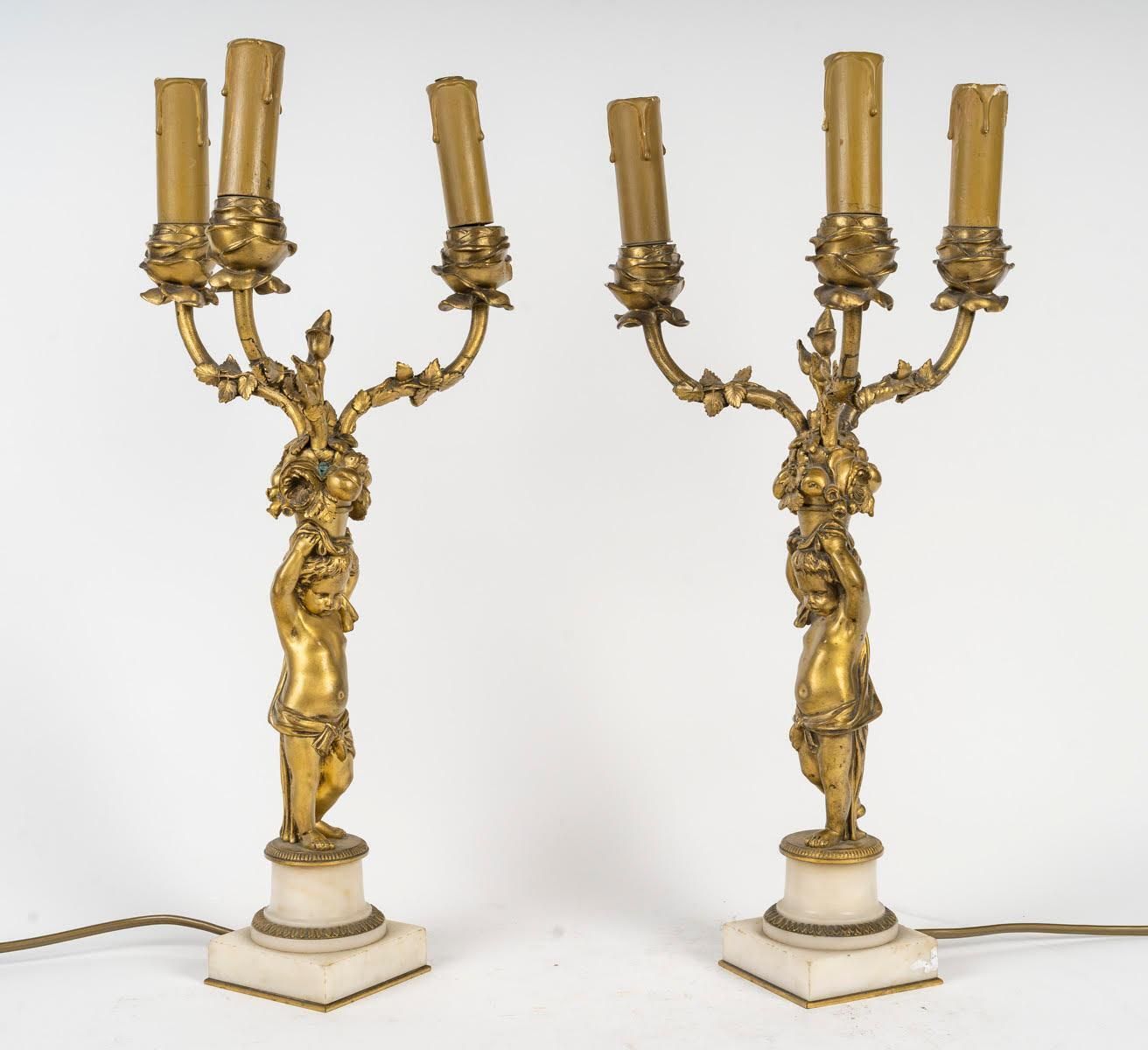 Pair Of Louis XVI Style Candelabra, 19th Century, Signed Barbedienne. photo furniture