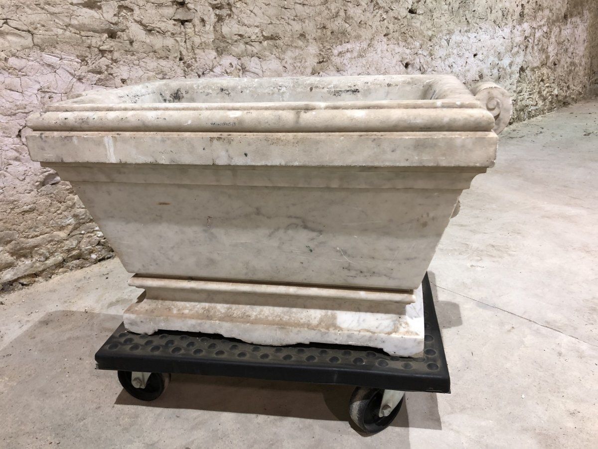 18th Century Planter. Century In Molded Marble, Carved photo Home Decor