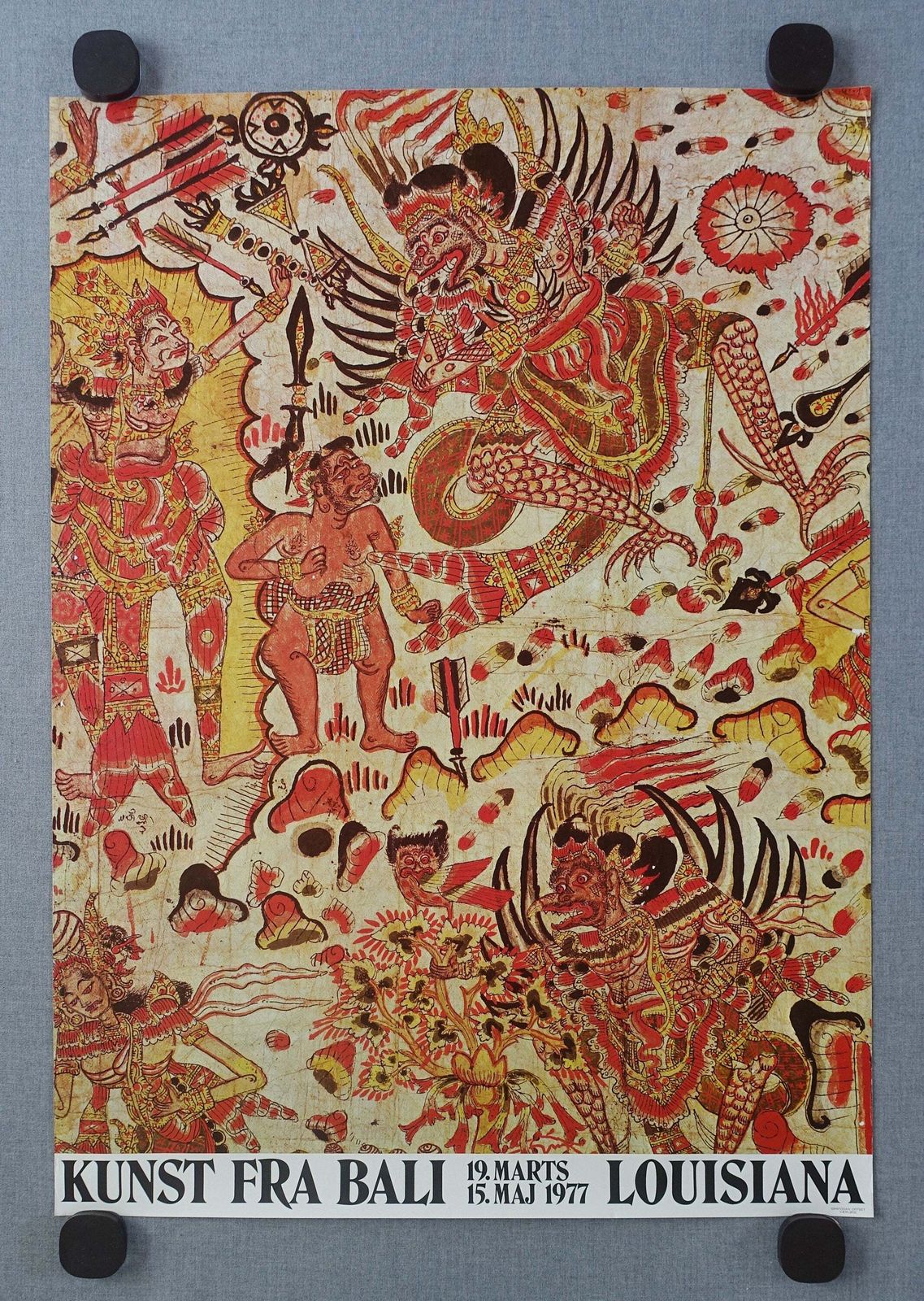 1977 Bali Art At Louisiana Museum Of Modern Art   Original Vintage Poster photo furniture