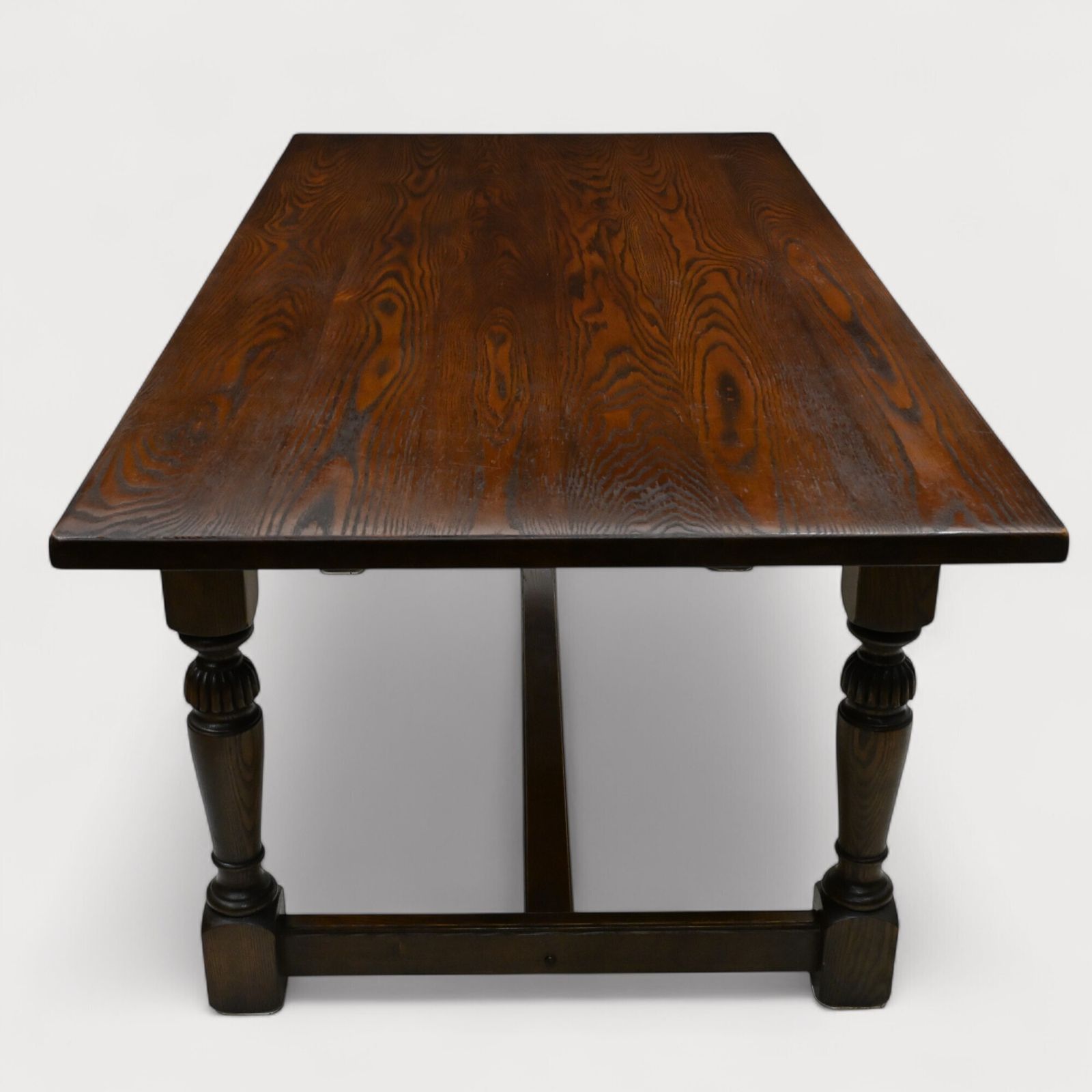 Old Charm Exeter Solid Oak Dining Table Tudor Brown Vgc Seats 8 Free Uk Delivery photo Furniture