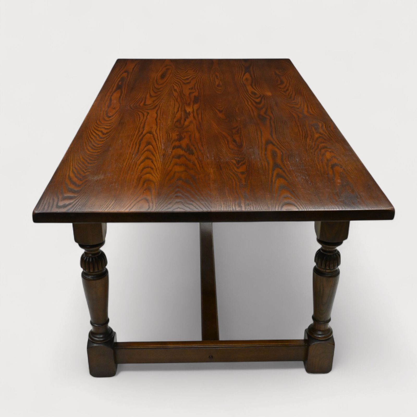 Old Charm Exeter Solid Oak Dining Table Tudor Brown Vgc Seats 8 Free Uk Delivery photo 627.0