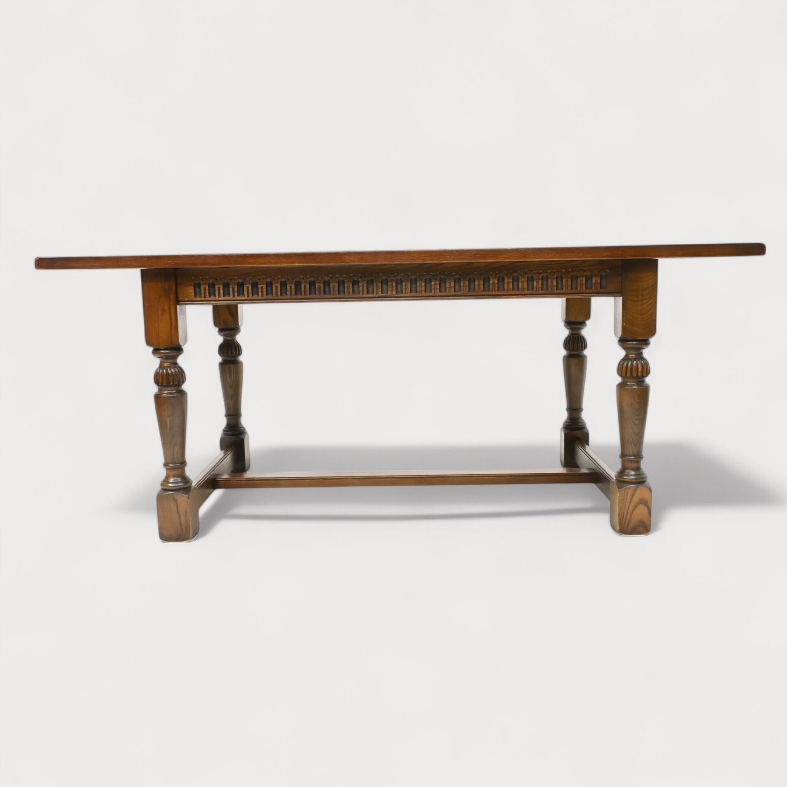 Old Charm Exeter Solid Oak Dining Table Tudor Brown Vgc Seats 8 Free Uk Delivery photo buy