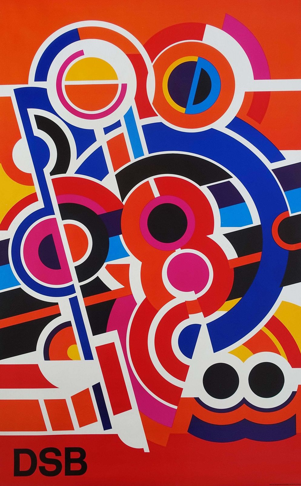 1982 Danish Railway Modern Art By Henning Damgård Sørensen 6