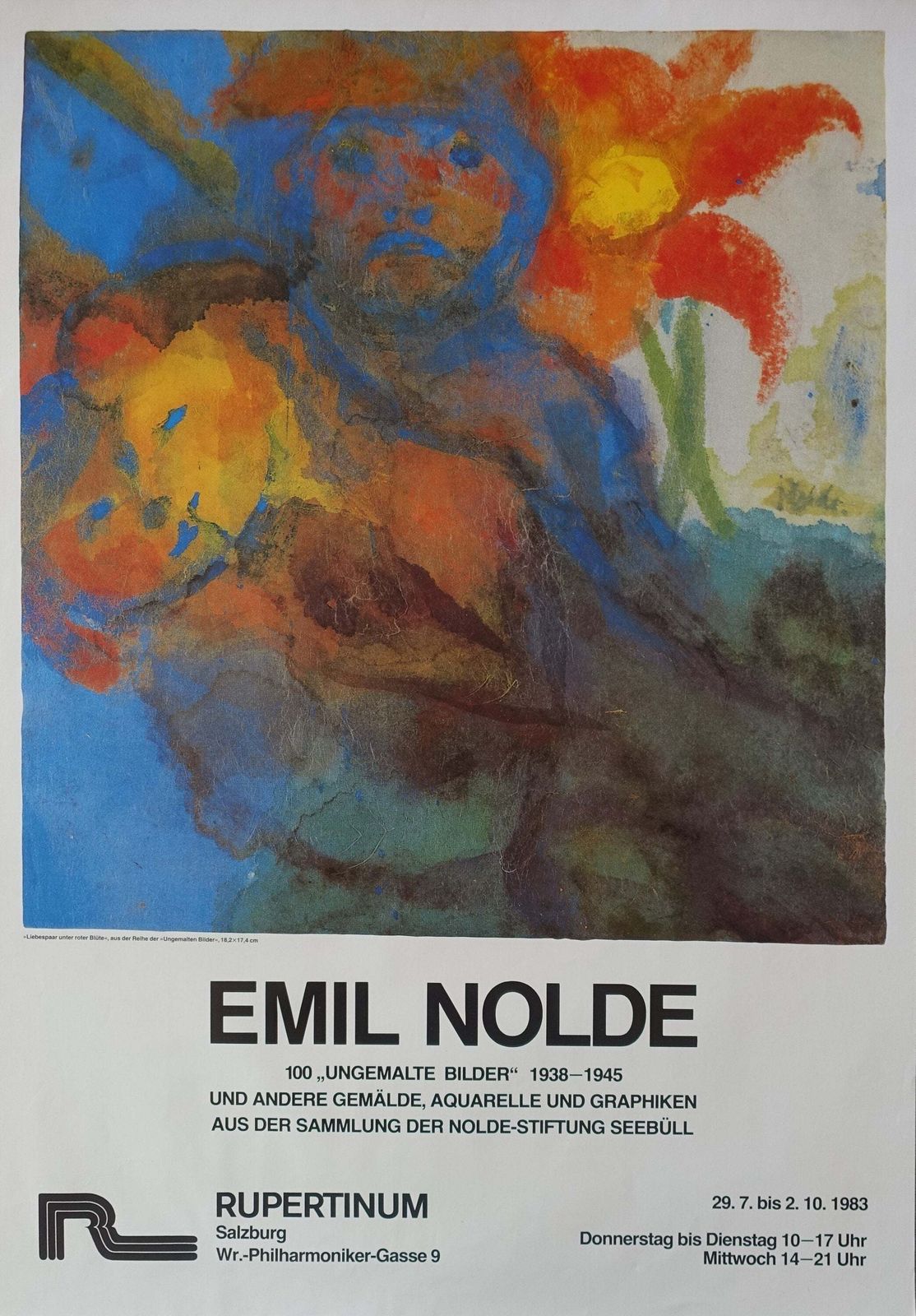 1983 Emil Nolde Exhibition Rupertinum Salzburg   Original Vintage Poster