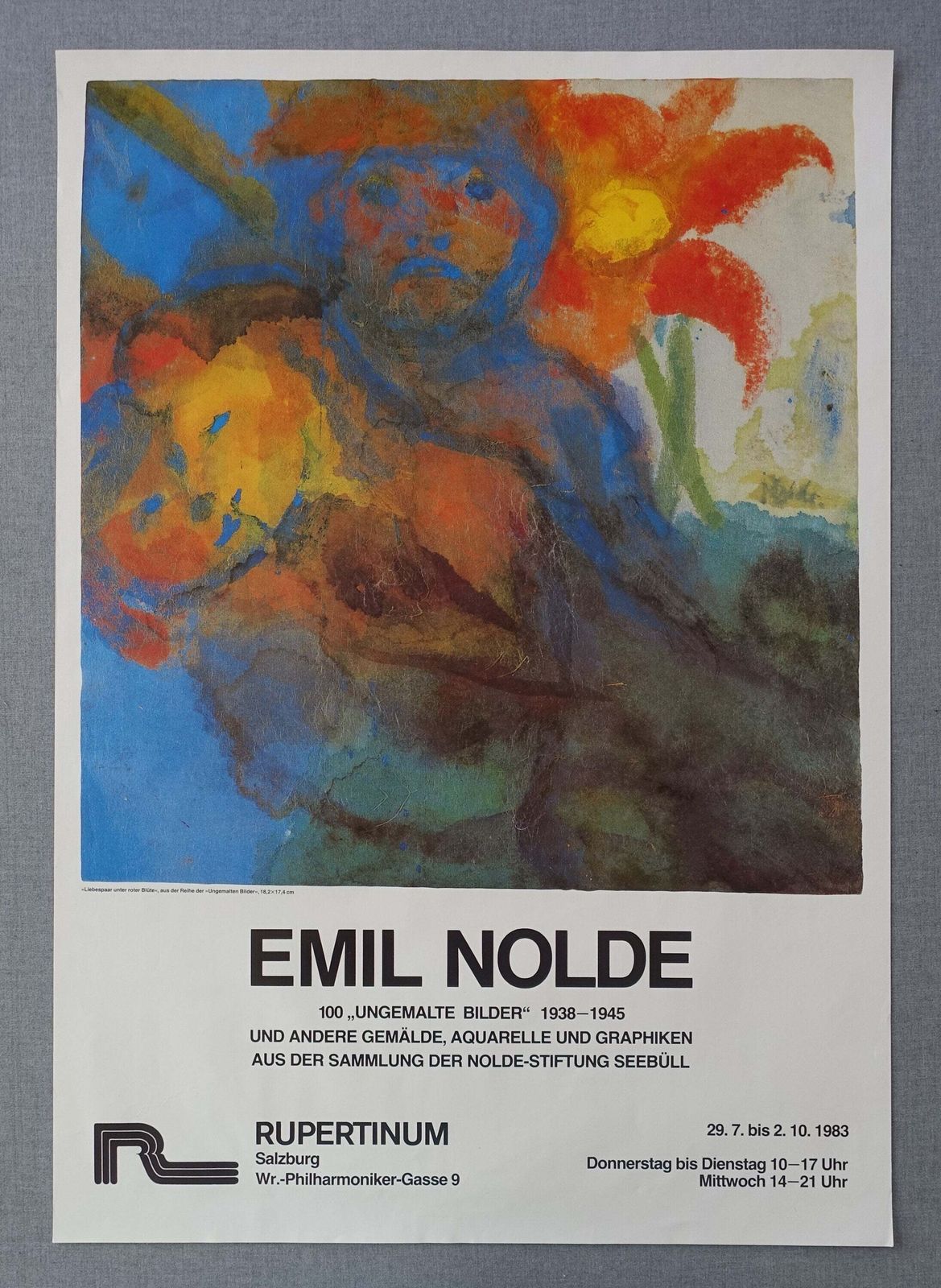 1983 Emil Nolde Exhibition Rupertinum Salzburg   Original Vintage Poster photo furniture