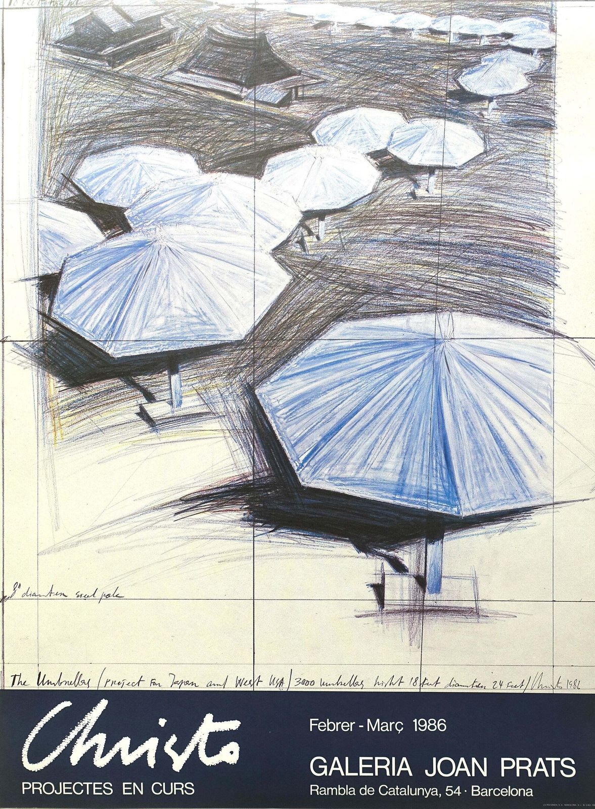1986 Christo Spanish Exhibition Poster   Original Vintage Poster