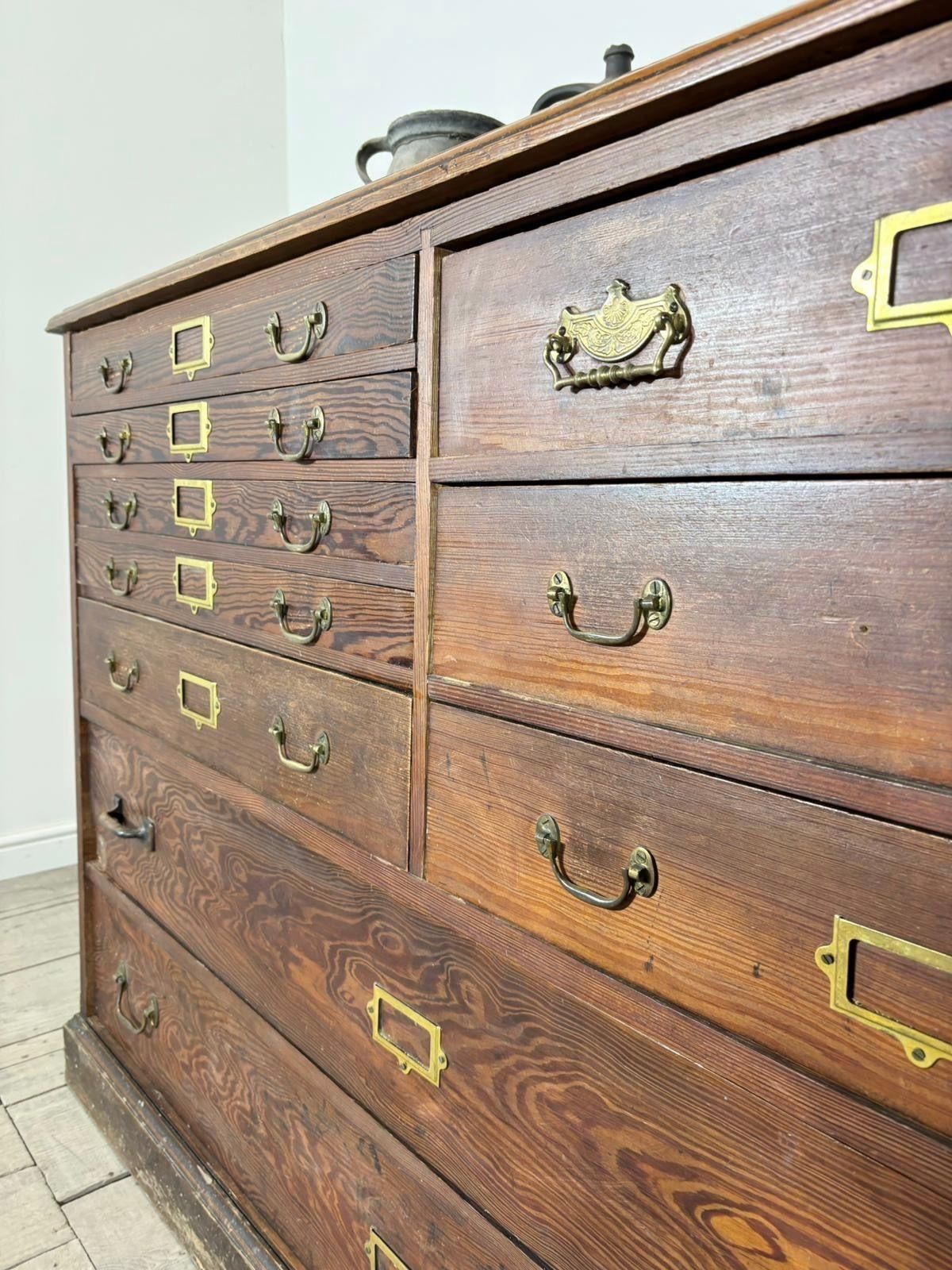 photo furniture Large Early 1900s Architects Plan Chest Cabinet Kitchen Island