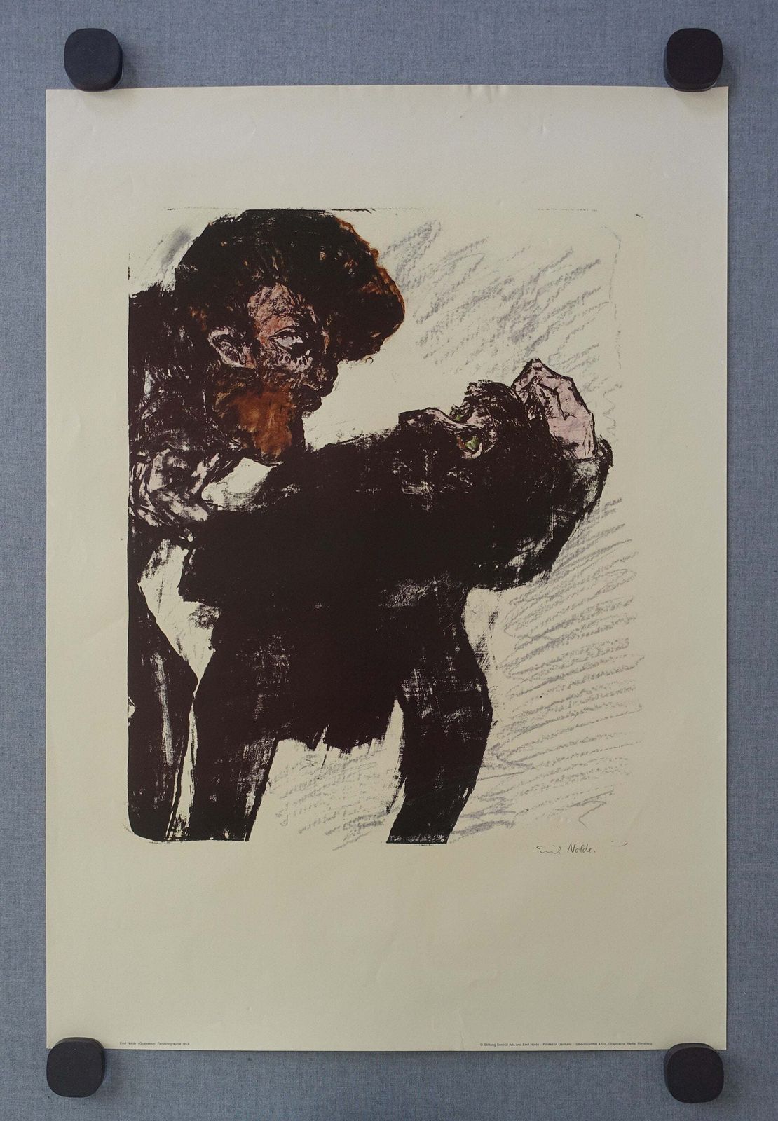 1980s Emil Nolde Art Print Grotesken   Original Vintage Poster photo furniture