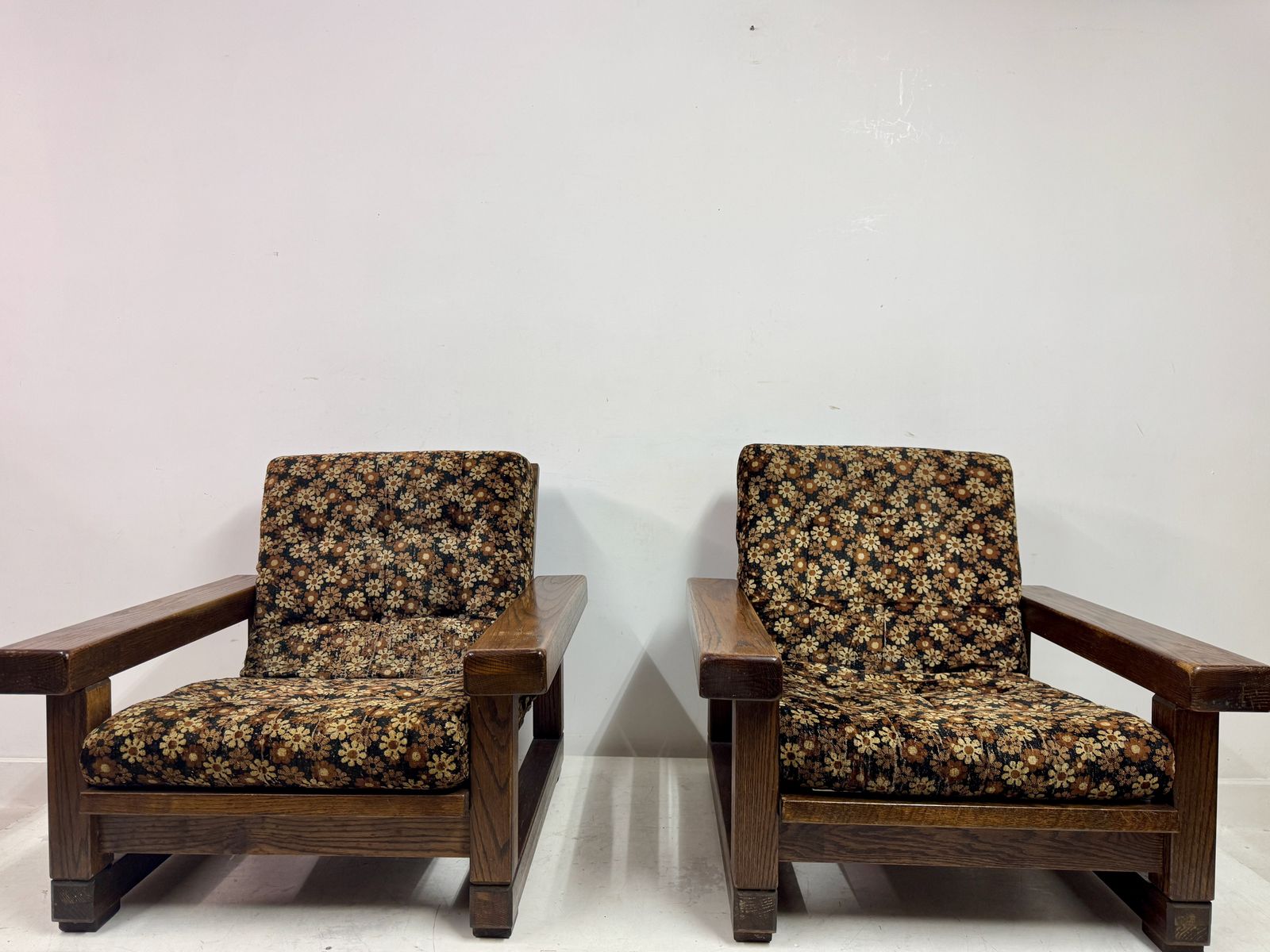 Pair Of 1960s Belgian Armchairs With Slatted Back photo 2195.0