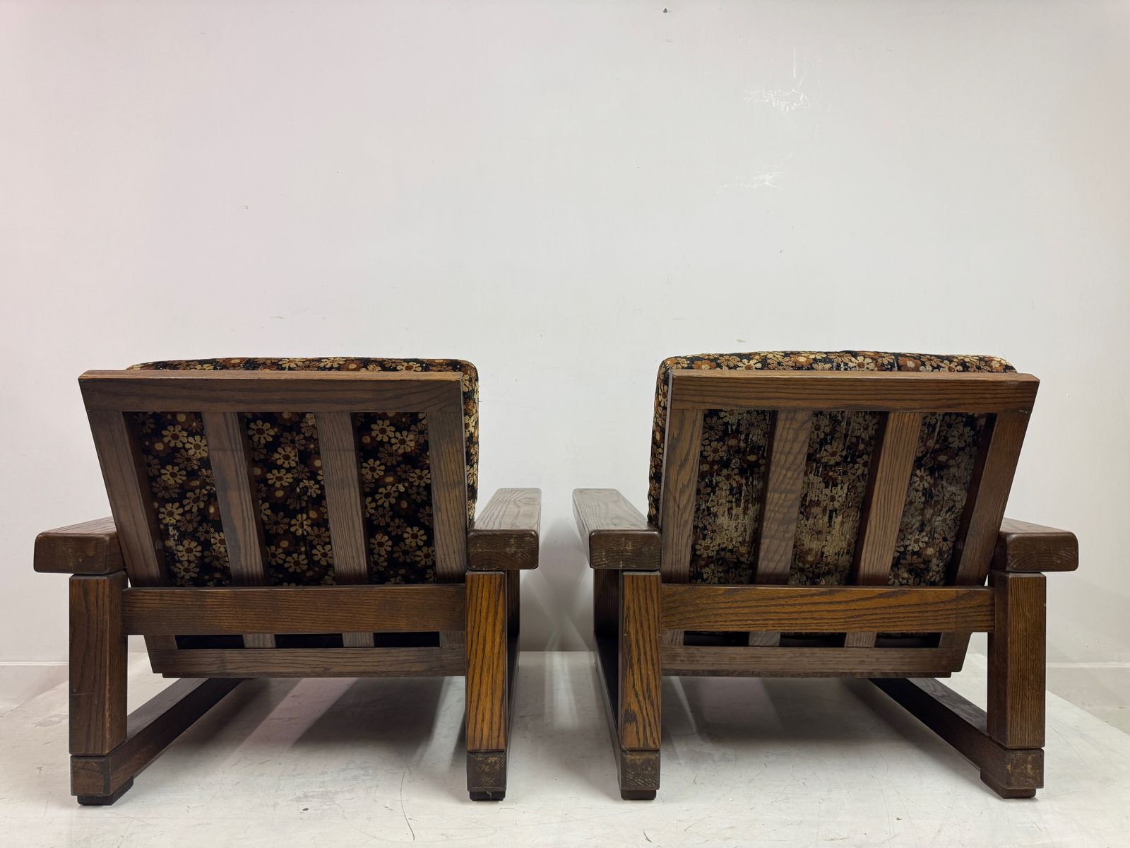 2195.0 Pair Of 1960s Belgian Armchairs With Slatted Back photo