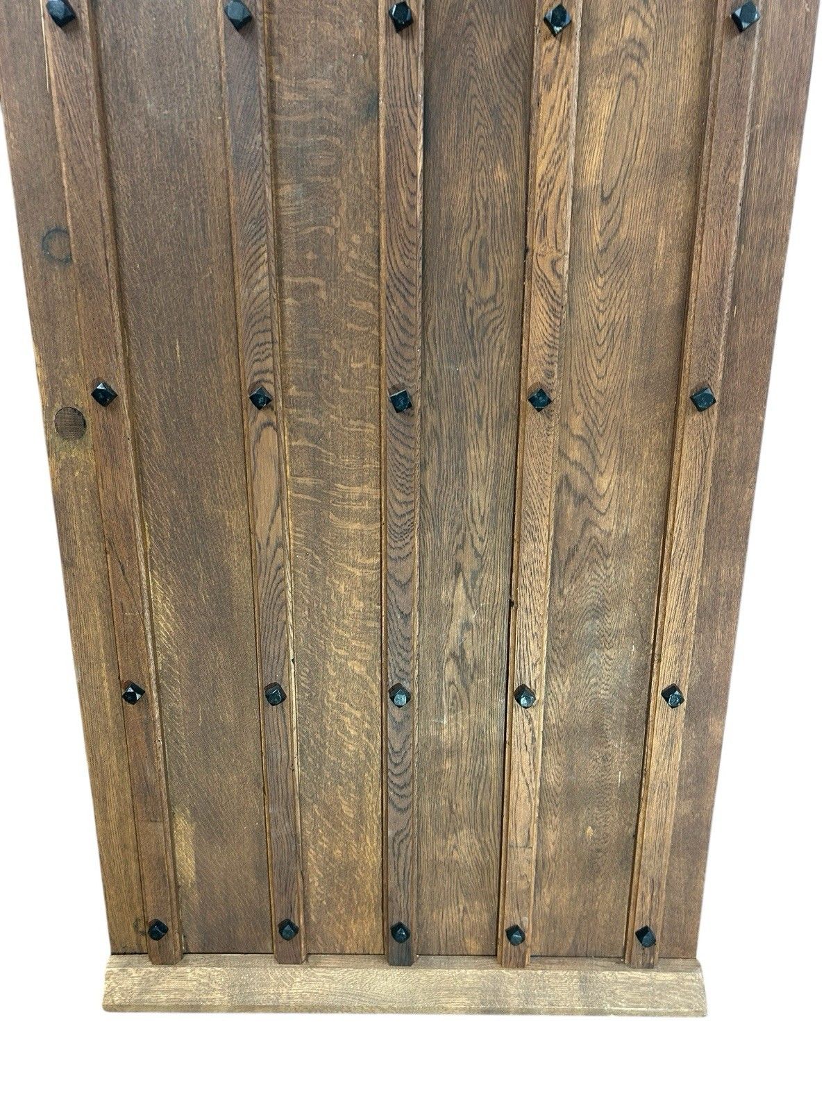 Antique Solid Oak Front Door Old Period Reclaimed Glazed Refurb Cast Iron Glass photo vinterior