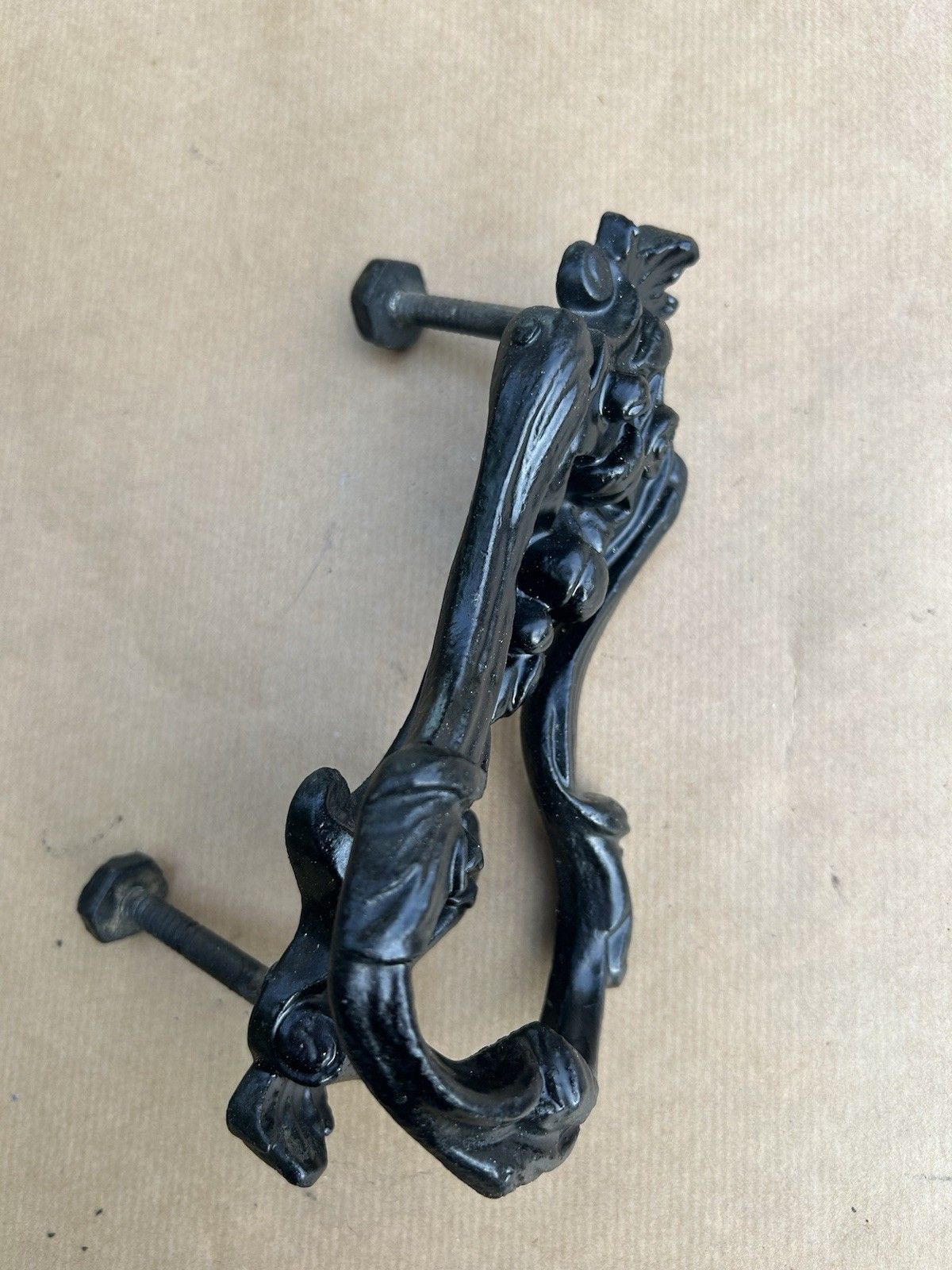 Antique Victorian Door Knocker  Cast Iron Reclaimed Period Antique Refurbished photo 77.0
