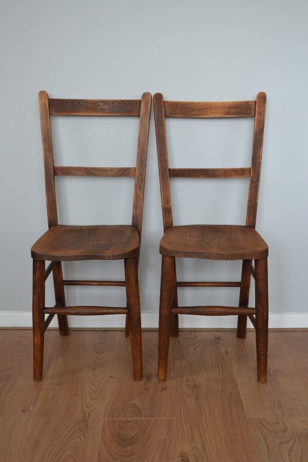 Pair Antique Elm And Beech Child's Chair's photo furniture